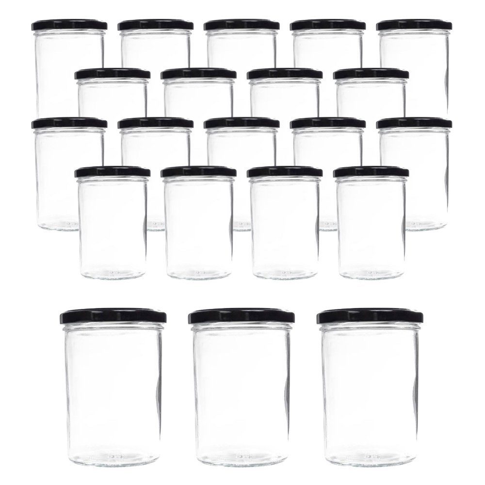 Einmachglas 25 Einmachgläser 435 ml mit Deckel und Beschriftungsetiketten
