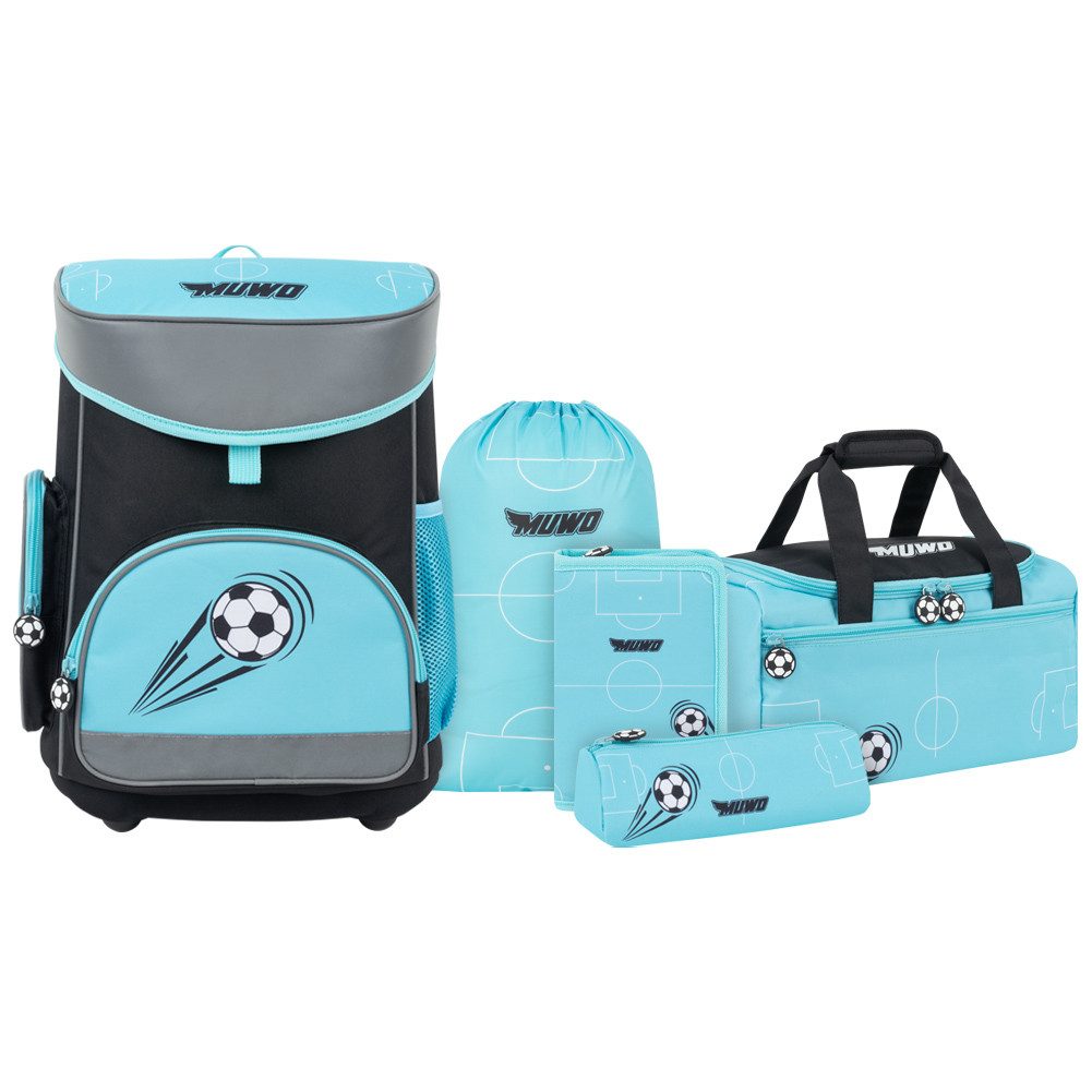 MUWO Schulranzen Kinder Schulranzen Set 5-tlg. verschiedene Motive