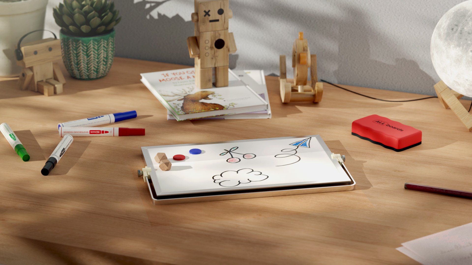 ALLboards Tafel Trocken abwischbare und magnetische Schreibtischtafel