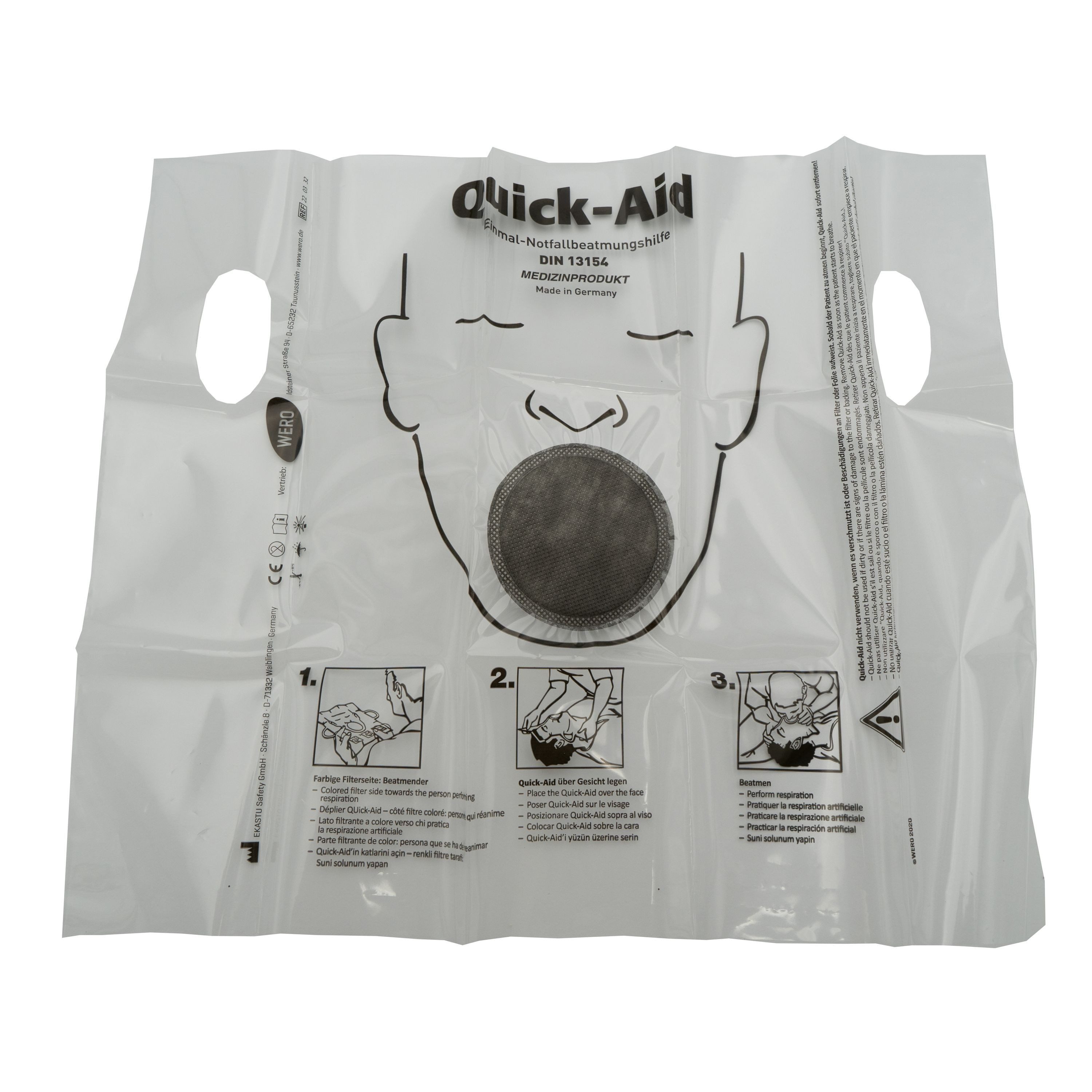 WERO Erste-Hilfe-Set Quick Aid Einmal-Notfallbeatmungshilfe DIN 13154