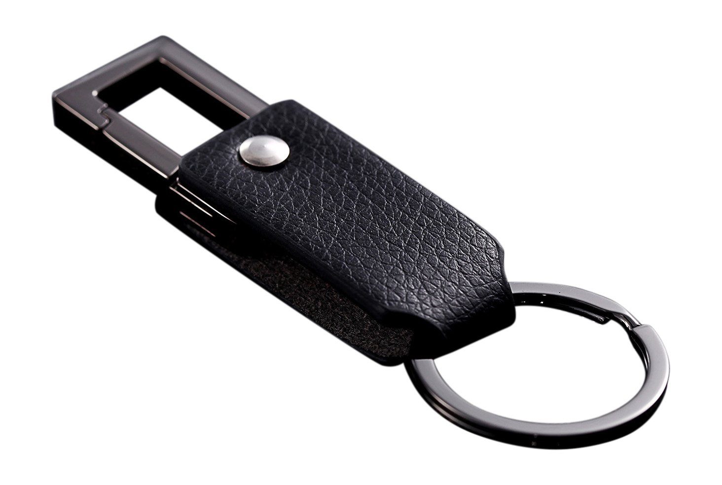 Cerbery Schlüsselanhänger Schlüsselanhänger aus Leder mit Ringen und Geschenkbox - Auto Geschenk Schlüsselband Schlüsselbund Schlüsselhalter Schlüsselring, Kunstleder