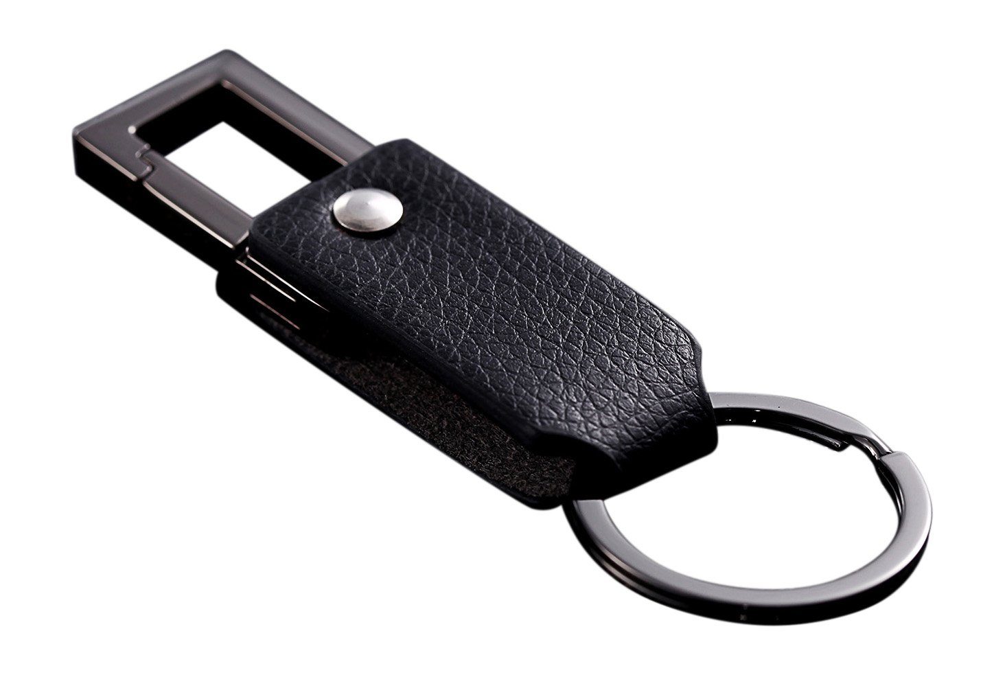 Geschenk Schlüsselanhänger mit Kunstleder Schlüsselring, Geschenkbox - Auto Schlüsselhalter Leder aus und Cerbery Schlüsselband Schlüsselbund Schlüsselanhänger Ringen