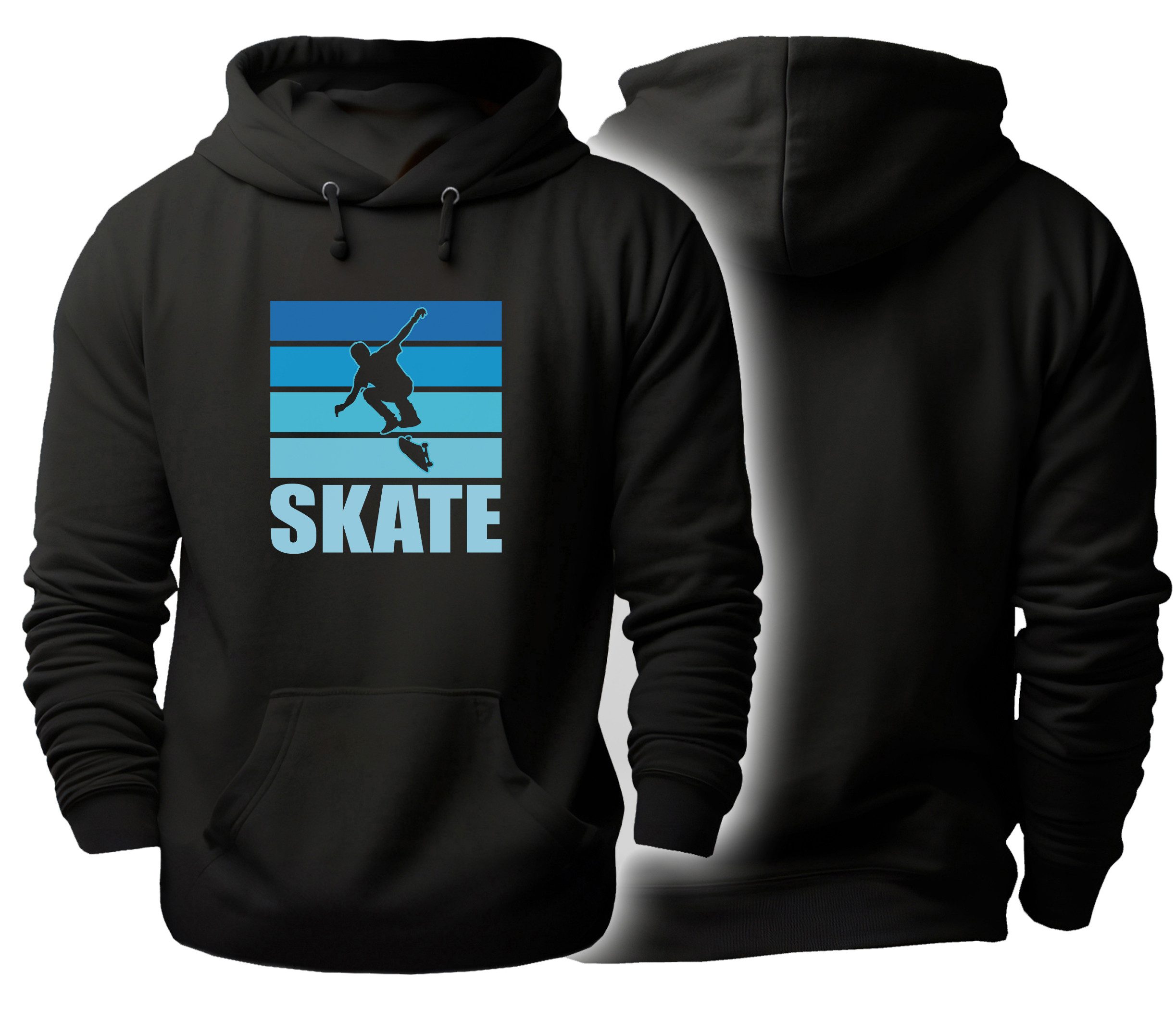 MyDesign24 Hoodie Skater Kapuzen Pullover Schwarzer Männer und Frauen Hoodie Gr.M i549