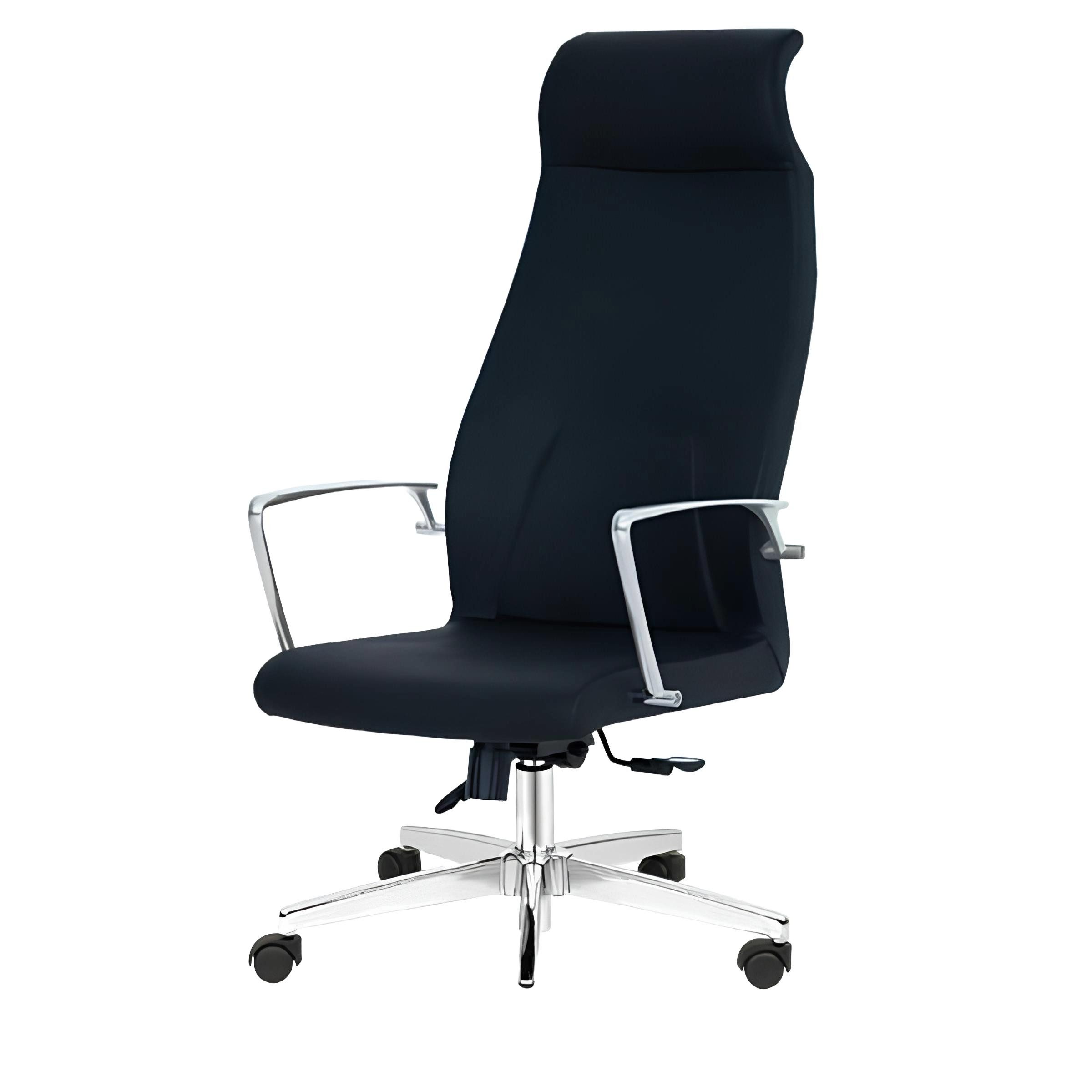 Bürostuhl Eleganter schwarzer Kunstleder Drehstuhl mit ergonomischem Design