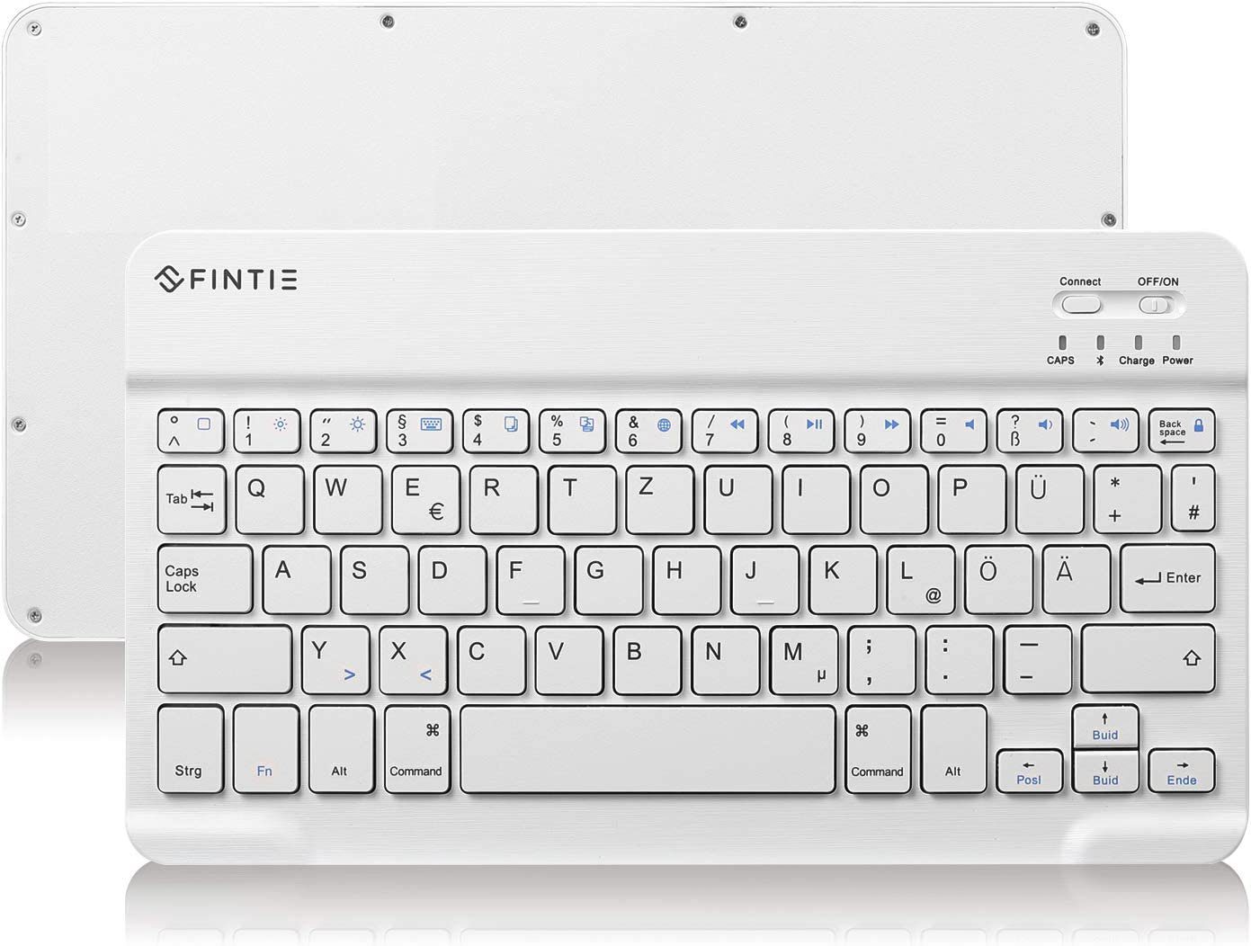 Fintie Ultradünn Bluetooth Tastatur, deutsche Layout QWERTZ für iPad/iPhone  Tablet-Tastatur (iPad 10.2/9.7, Air 5/4/3/2/1, iPad Pro 12.9/11/10.5/9.7,  iPad 4/3/2/1)