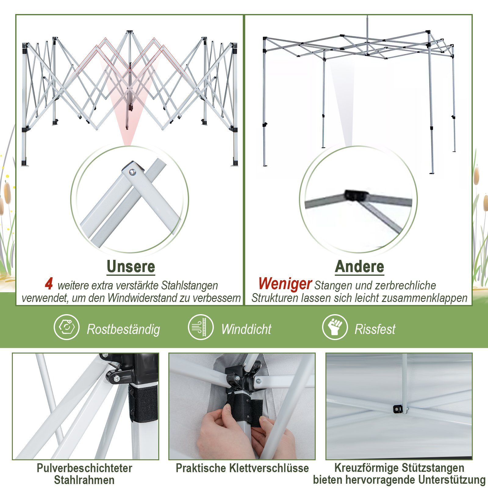 COSTWAY Faltpavillon Pop-Up Pavillon höhenverstellbar, inkl. günstig online kaufen