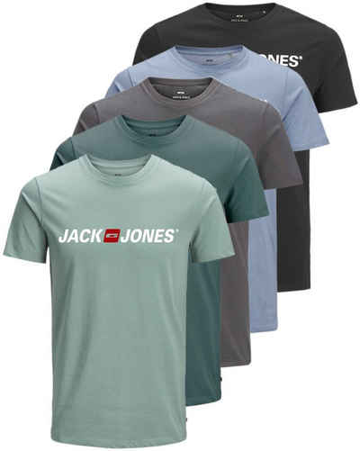Jack & Jones Print-Shirt (5er-Pack) Shirts mit Aufdruck, aus Baumwolle