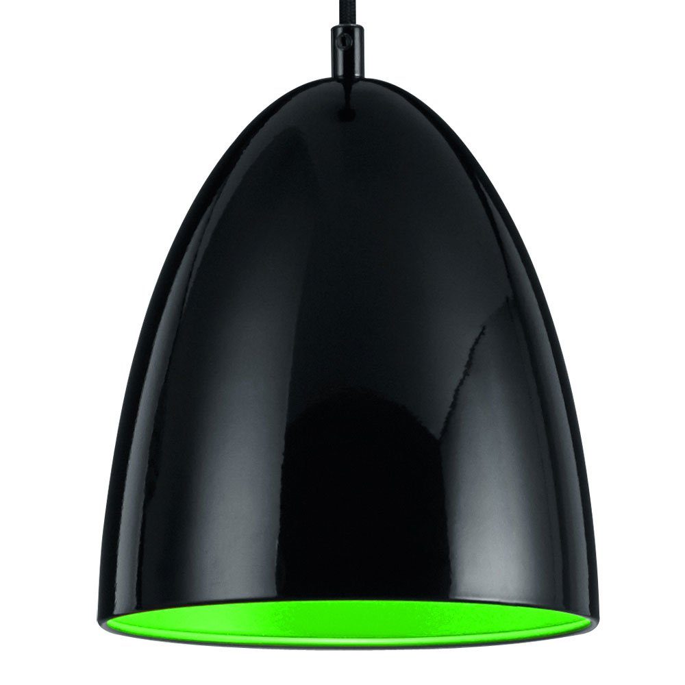 TRIO Leuchten Hänge Lampe LED Pendelleuchte, Wohnzimmer grün LED Leuchte Tisch 6,5 Watt fest verbaut, Warmweiß, schwarz LED-Leuchtmittel Pendel