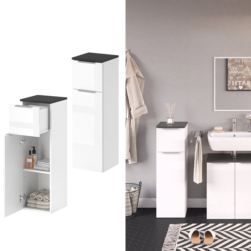 Vicco Midischrank Otis, Weiß Hochglanz/Anthrazit, 30 günstig online kaufen