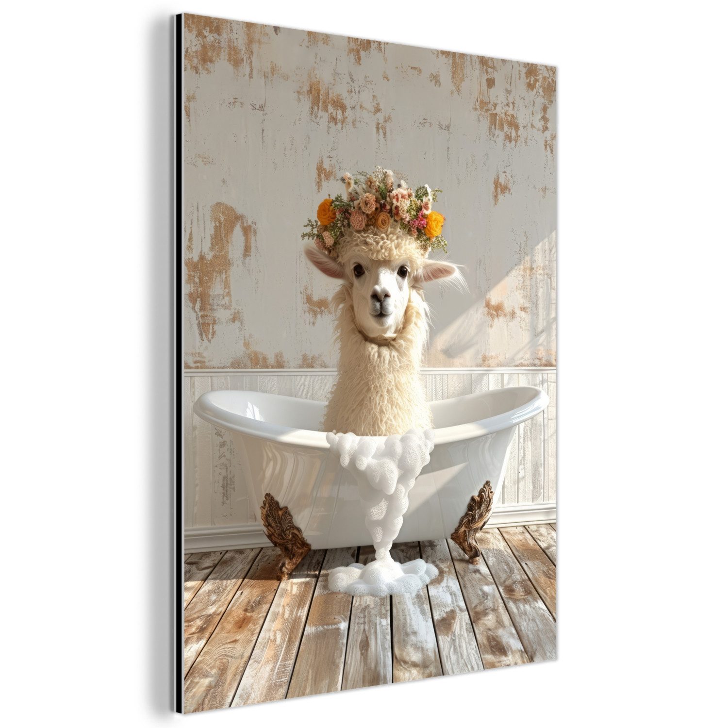 MuchoWow Metallbild Vintage - Alpaka - günstig online kaufen
