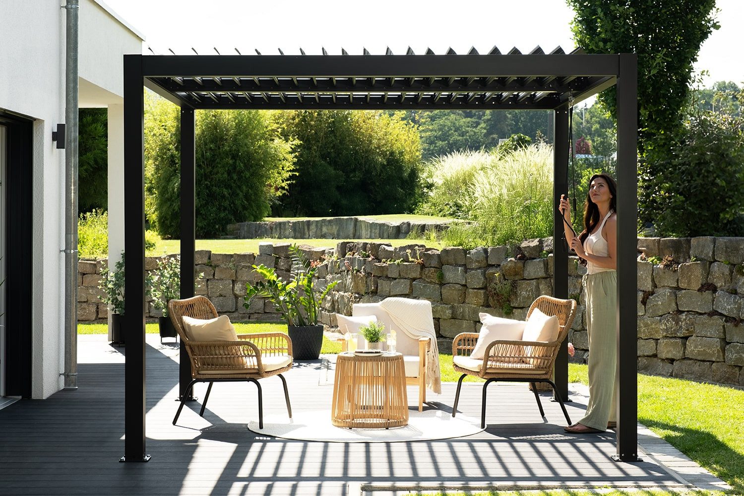 empasa Pergola "ZEUS", BxTxH: 300x300x230 cm, freistehende Terrassenüberdachung Carport Aluminium anthrazit