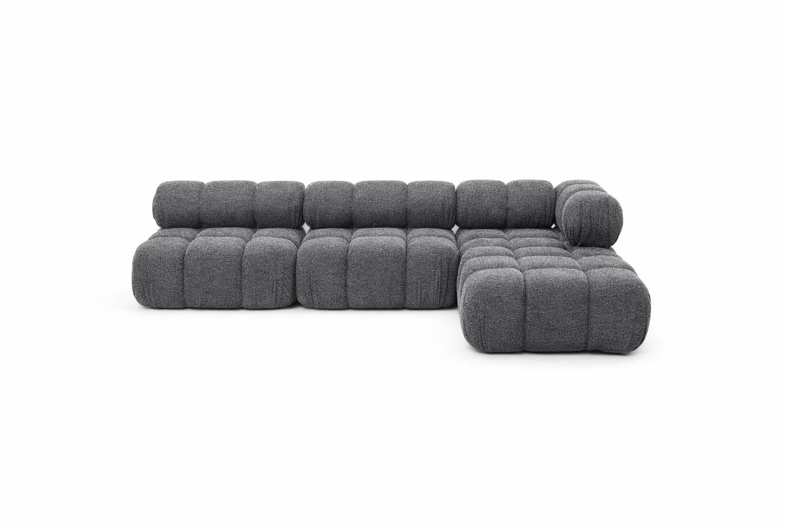 Kaiser Möbel Ecksofa L-form, Wohnlandschaft für Wohnzimmer, Bouclé-Stoff Abriamo, Selia, Ecksofa, Modernes L-Design,Weiche, abgerundete Formen,Trendiger Bouclé-Stoff