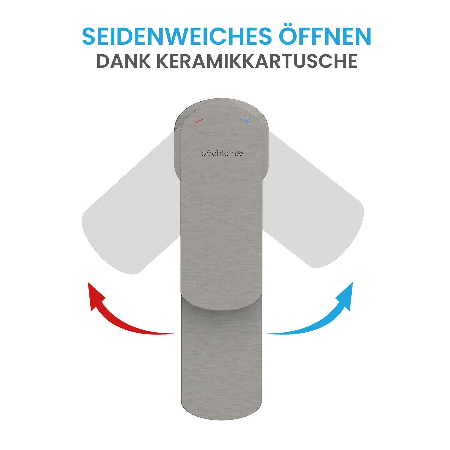 Bächlein Badarmatur Elegante Waschtischarmatur Mizarela (Edelstahl gebürstet) hochwertiger Wasserhahn im minimalistischen Design – Bild 3 von 5