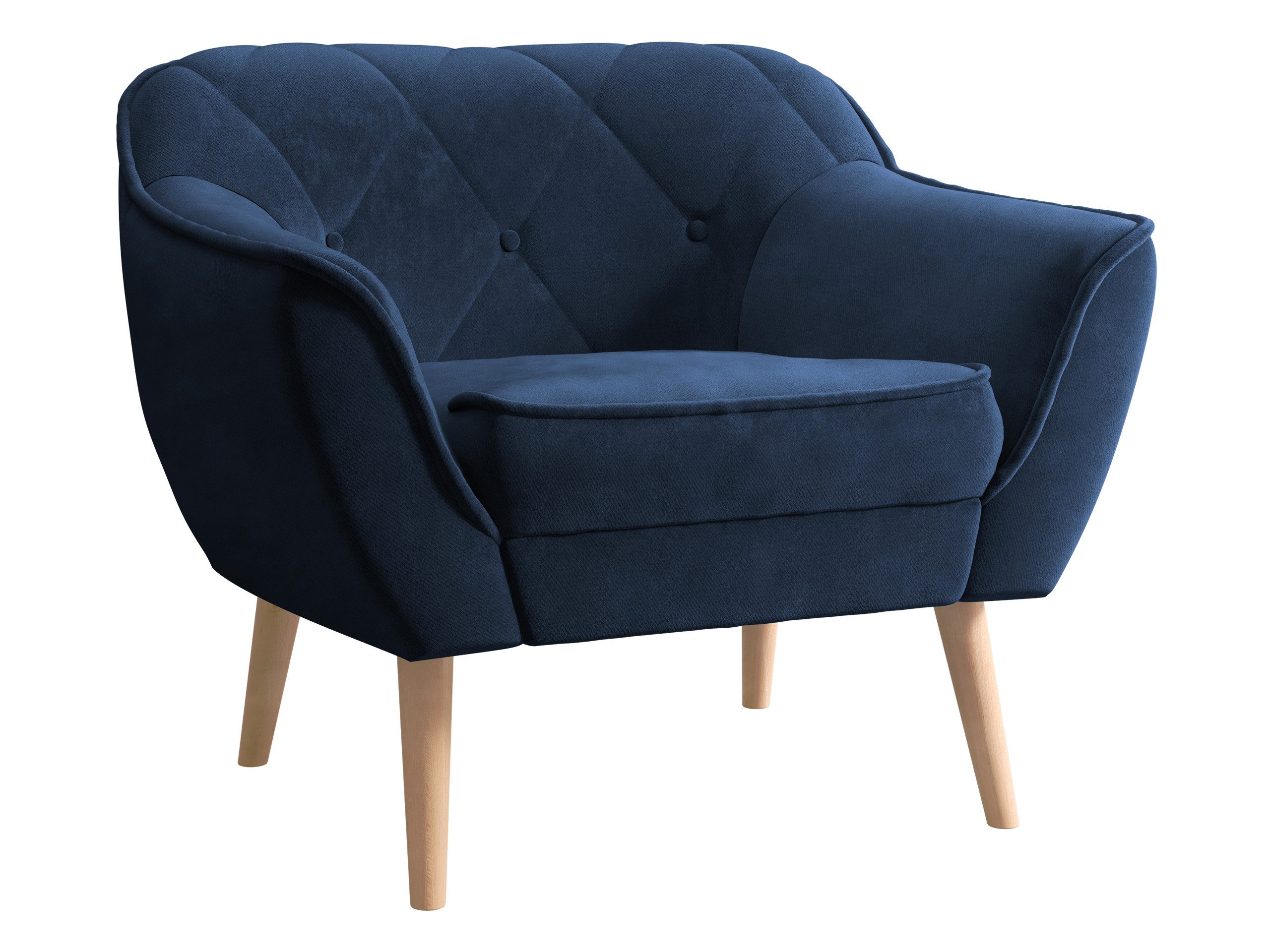 MIRJAN24 Sessel Skand 1, Holzkonstruktion, Wellenfeder, 1-Sitzer