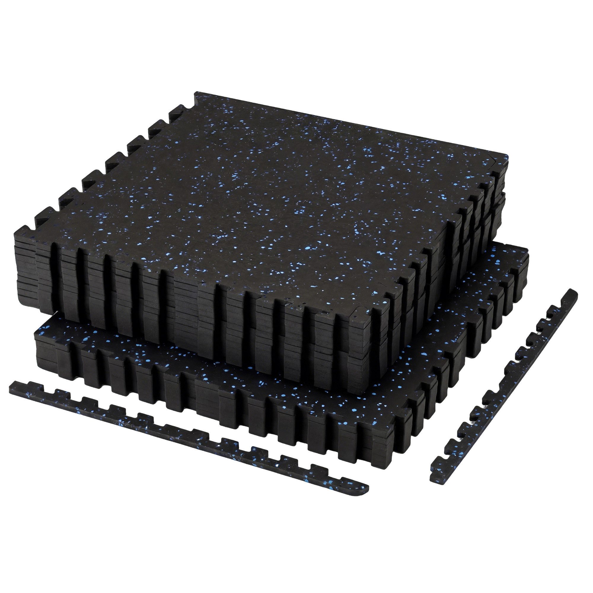 Gummimatte Puzzlematte Bodenschutzmatte aus Gummi/EVA-Verbund, 53 × 53 cm