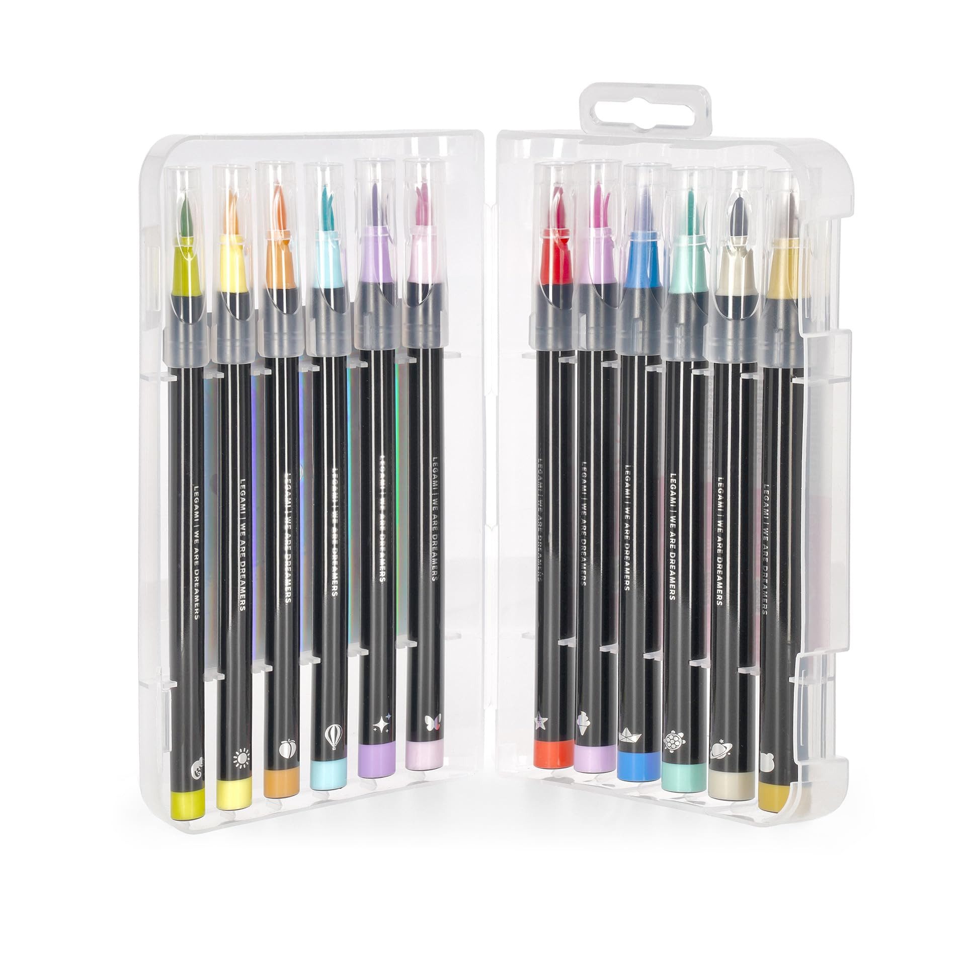 Legami Filzstift Set mit 12 Filzstiften mit flexibler Pinselspitze aus Nylonfaser, Pastellfarben, flüssige Striche, variable Breiten, 1 cm Durchmesser – Bild 2 von 4