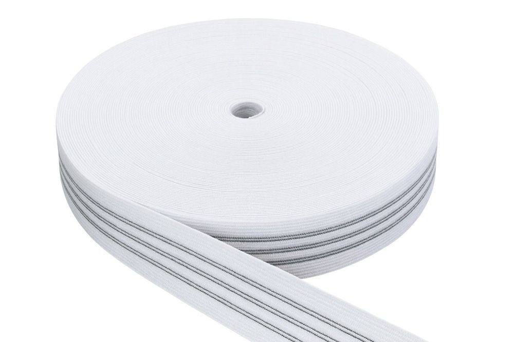 Heiro Nachfüllpack Polster Gummigurte Elastisch Weiß Fest Dehnung 45 % Meterware