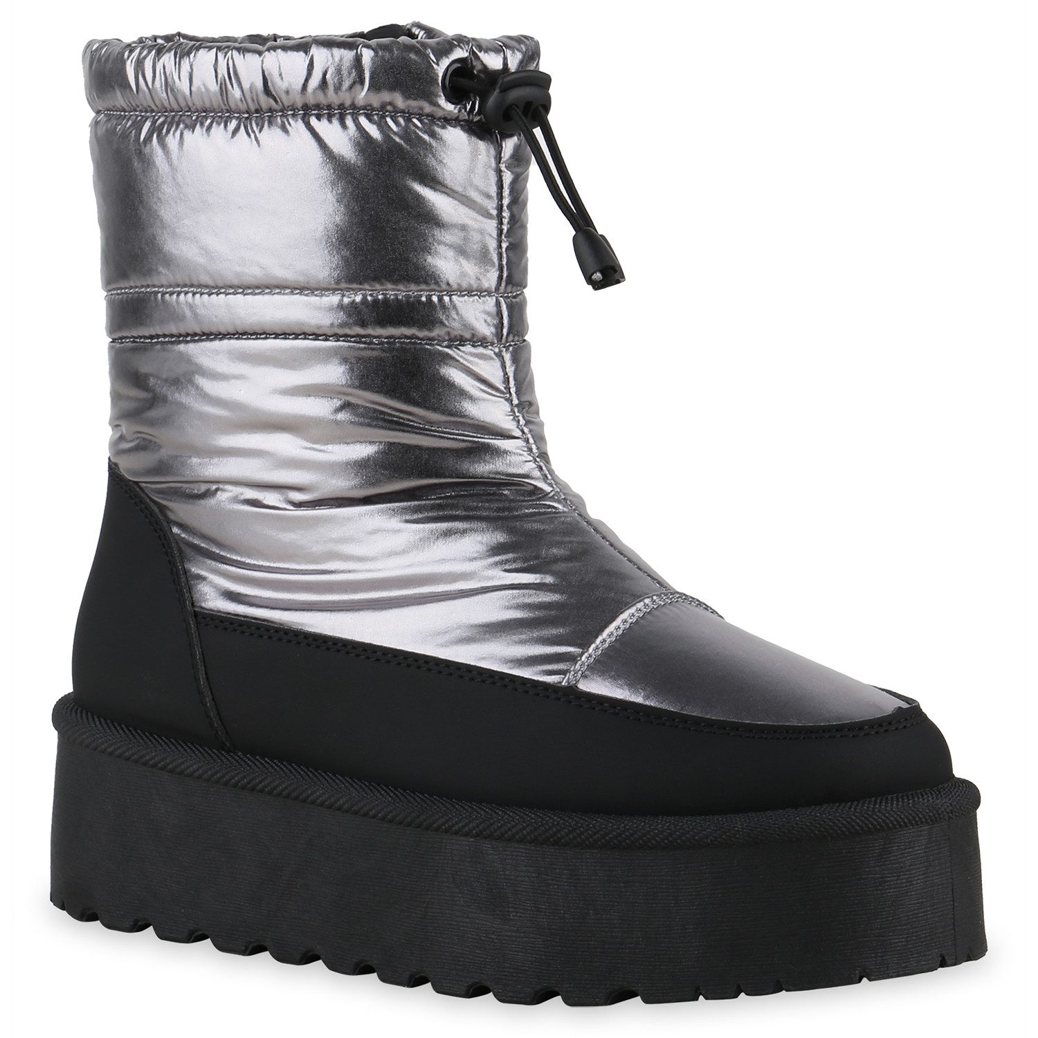 VAN HILL 841496 Winterstiefelette Damen Warm Gefütterte Winter Boots Stiefeletten Bequeme