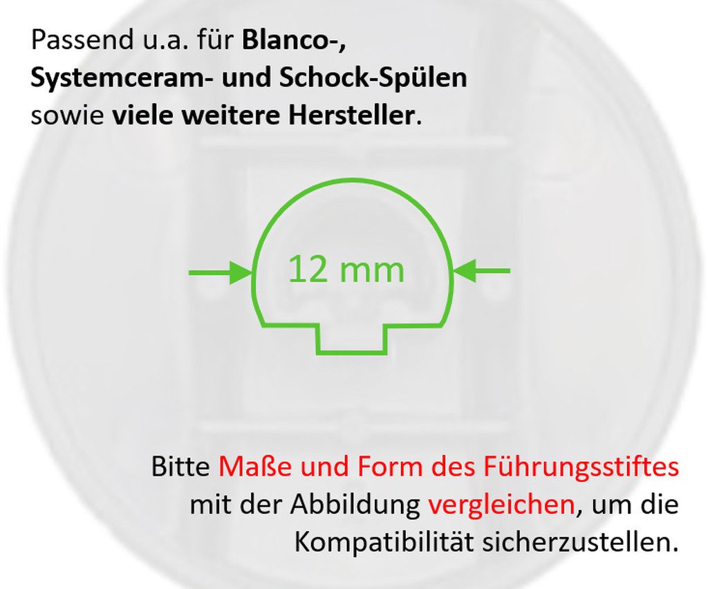 keenberk Küchenspüle Drehexcenterkappe Edelstahl hochglanz Ersatzteil für Excenterventil