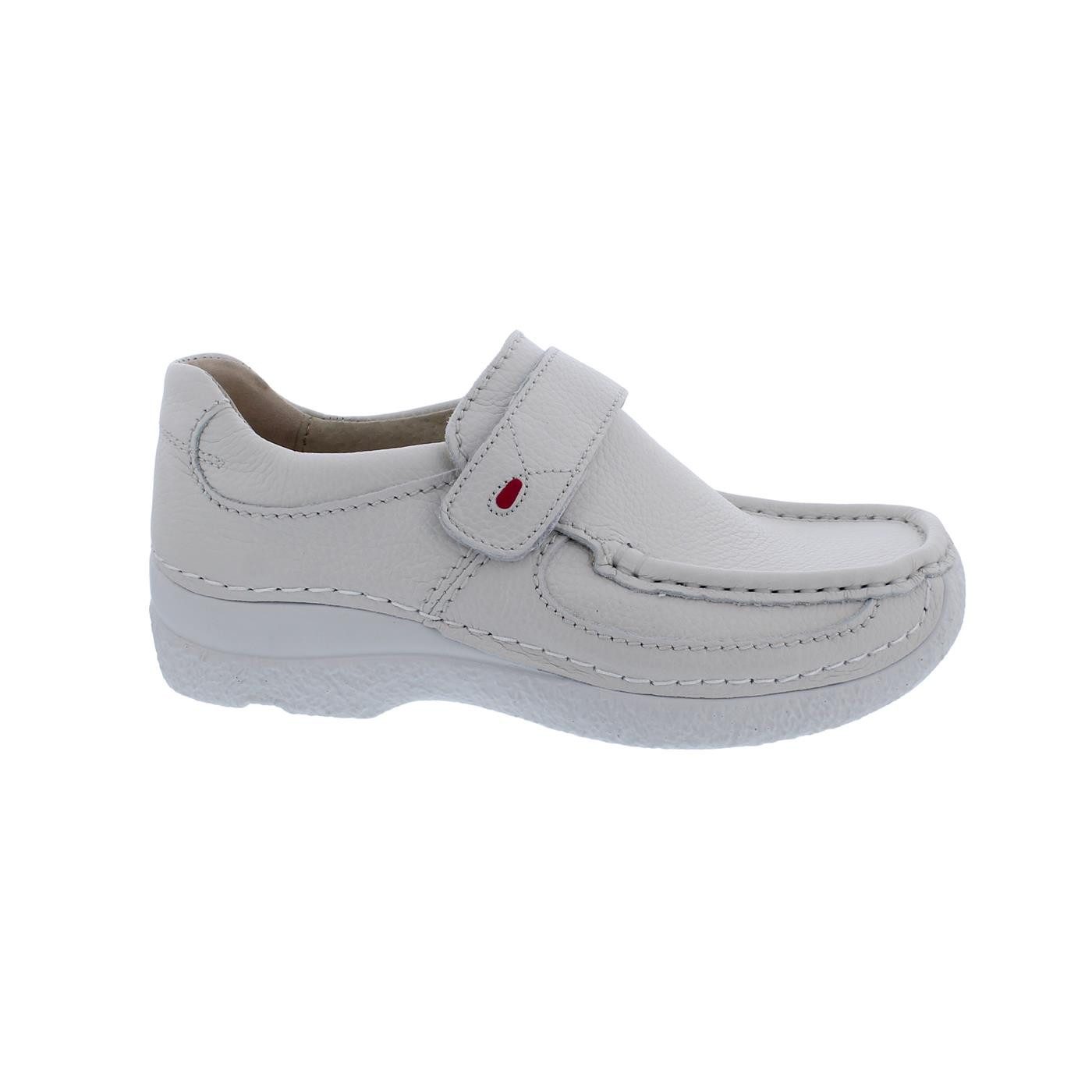 Wolky Roll Strap Halbschuh, Printed leather, Offwhite, Klettverschl., Klettschuh
