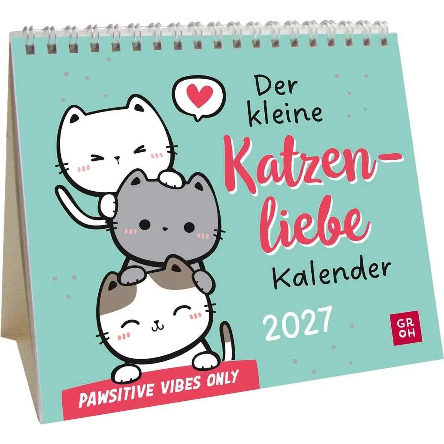 groh Verlag Monatskalender Mini-Kalender 2027: Der kleine Katzenliebe Kalender