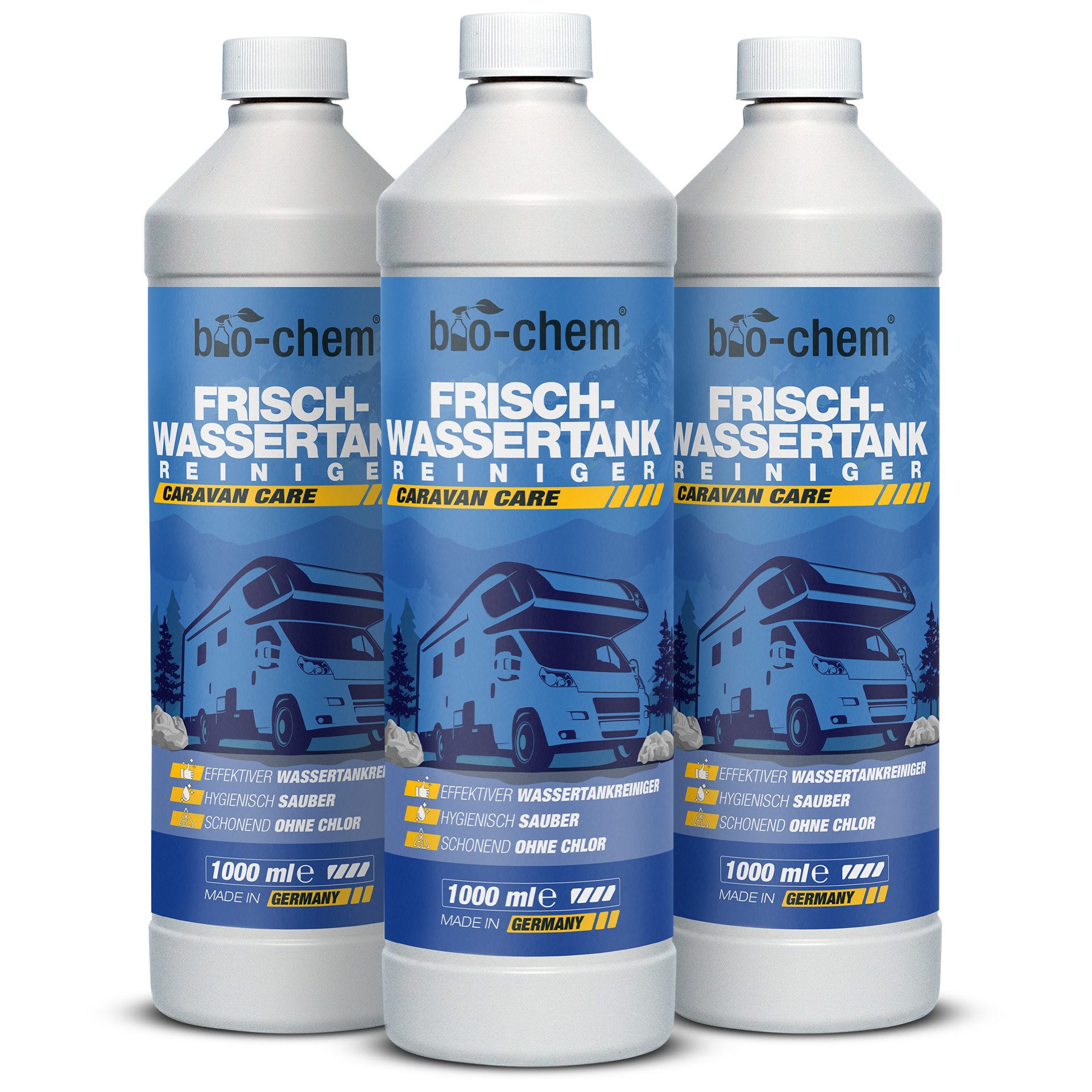 bio-chem Frischwassertank Reiniger 1 L - Tankreiniger für Wohnmobil & Caravan Campingtoilettenreiniger (Frischwassertank-Reiniger 3x 1 L)