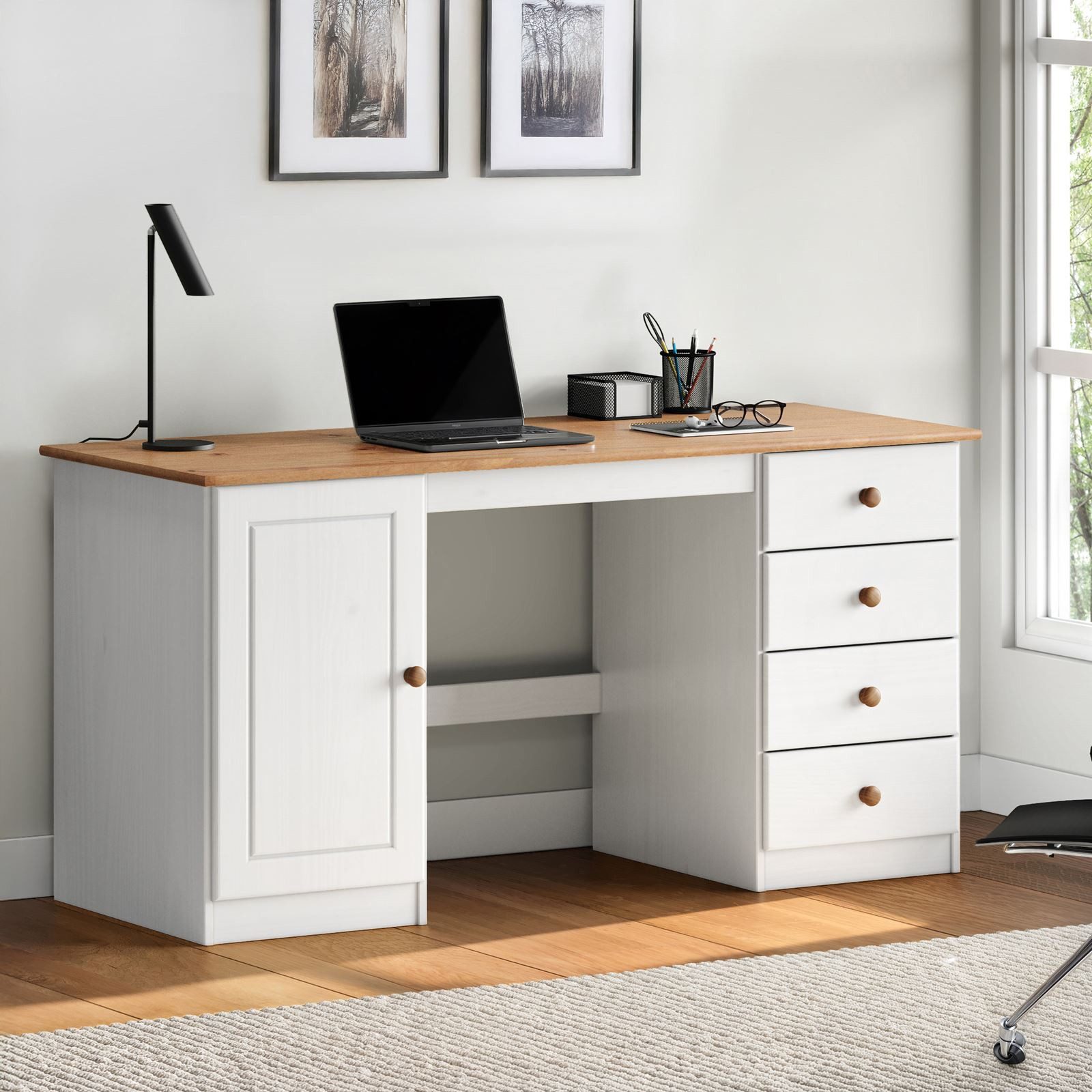 IDIMEX Schreibtisch MANAGER, Bürotisch mit Stauraum Schubladen & Fach Kiefe günstig online kaufen