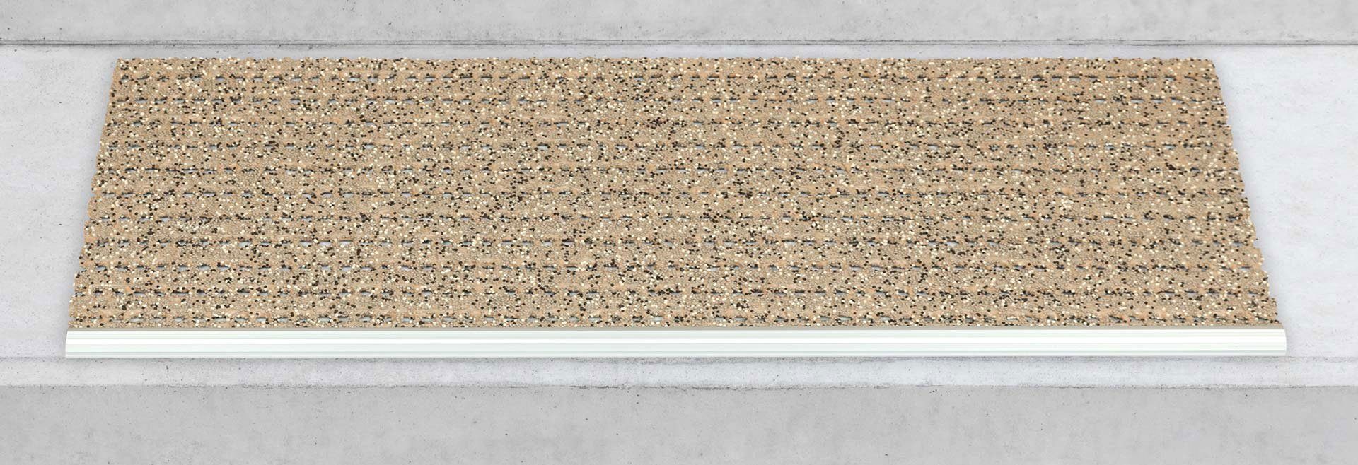 Metzker® Stufenmatte Sicherheitsstufenmatte - Außenstufenmatte, Rechteckig, Höhe: 7 mm, 1 Stück - Beige