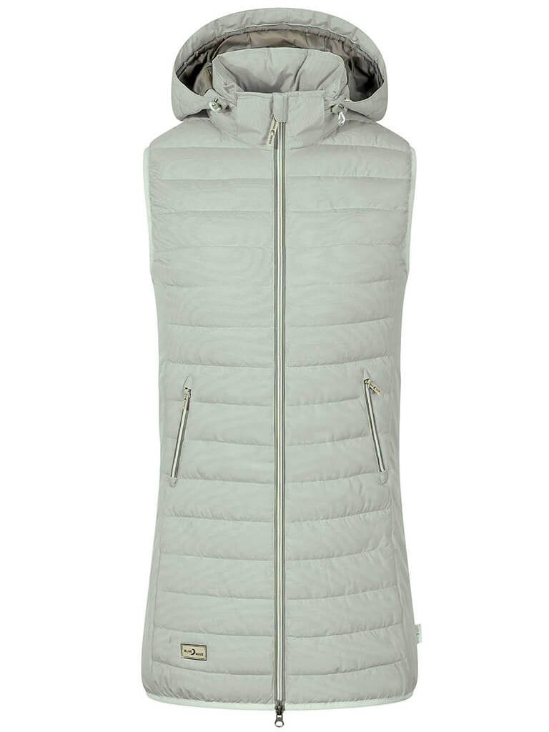 Blue Wave Longweste Damen Steppweste Mette Daunenoptik mit Kapuze und Strei günstig online kaufen