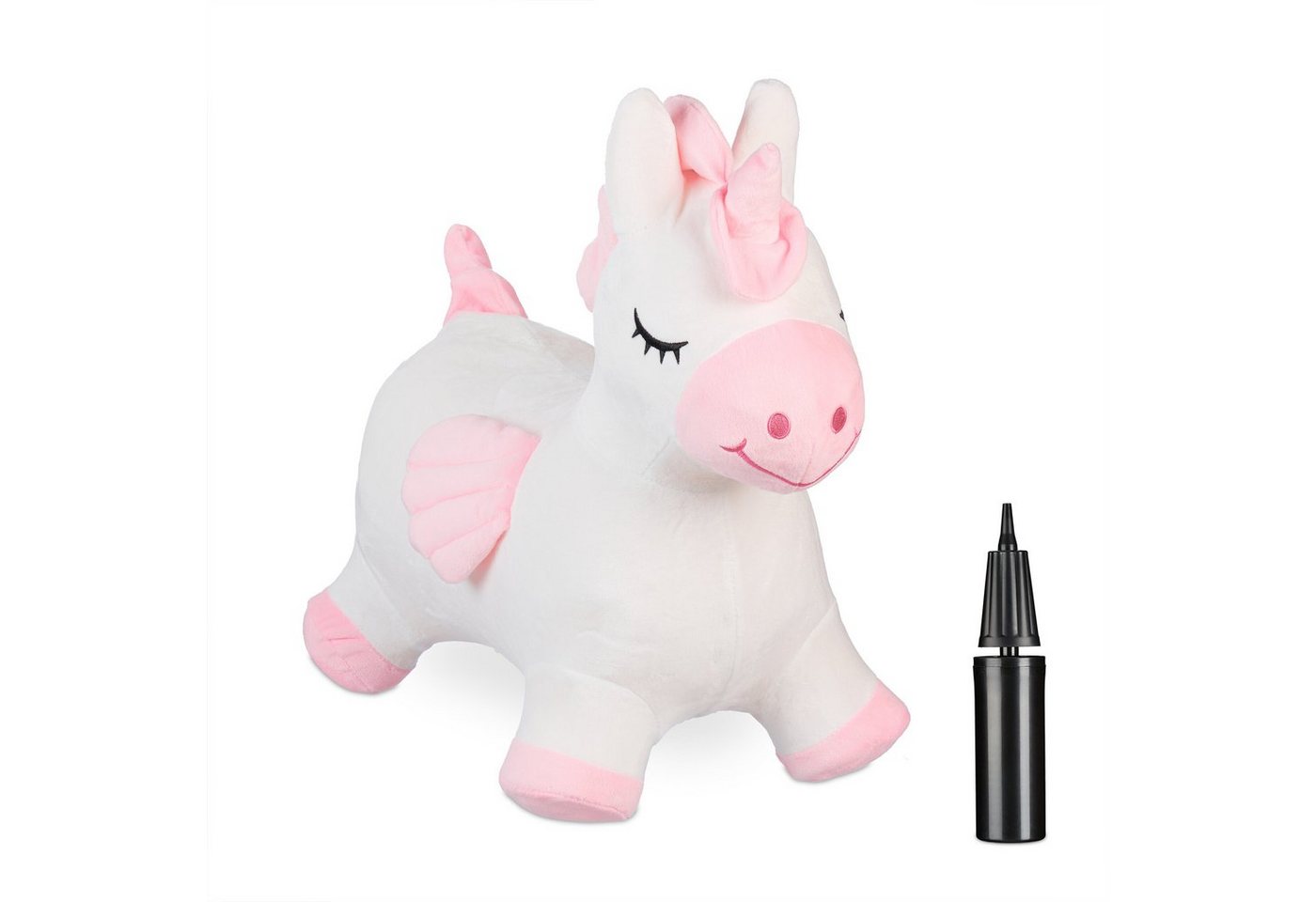 relaxdays Hüpftier Einhorn mit Bezug, (2-tlg)