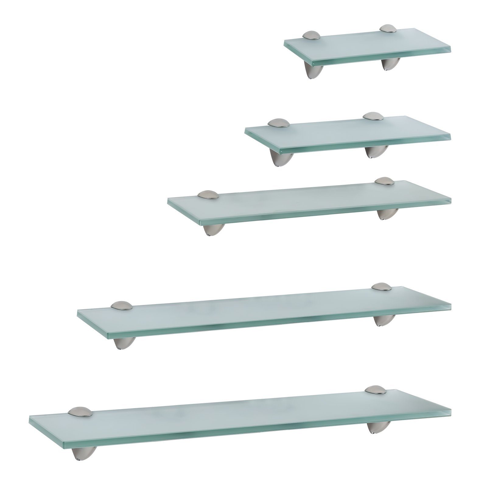 Clanmacy Wandregal Glasregal mit Halterung 20-60cm Glasboden Milchglas Glas günstig online kaufen