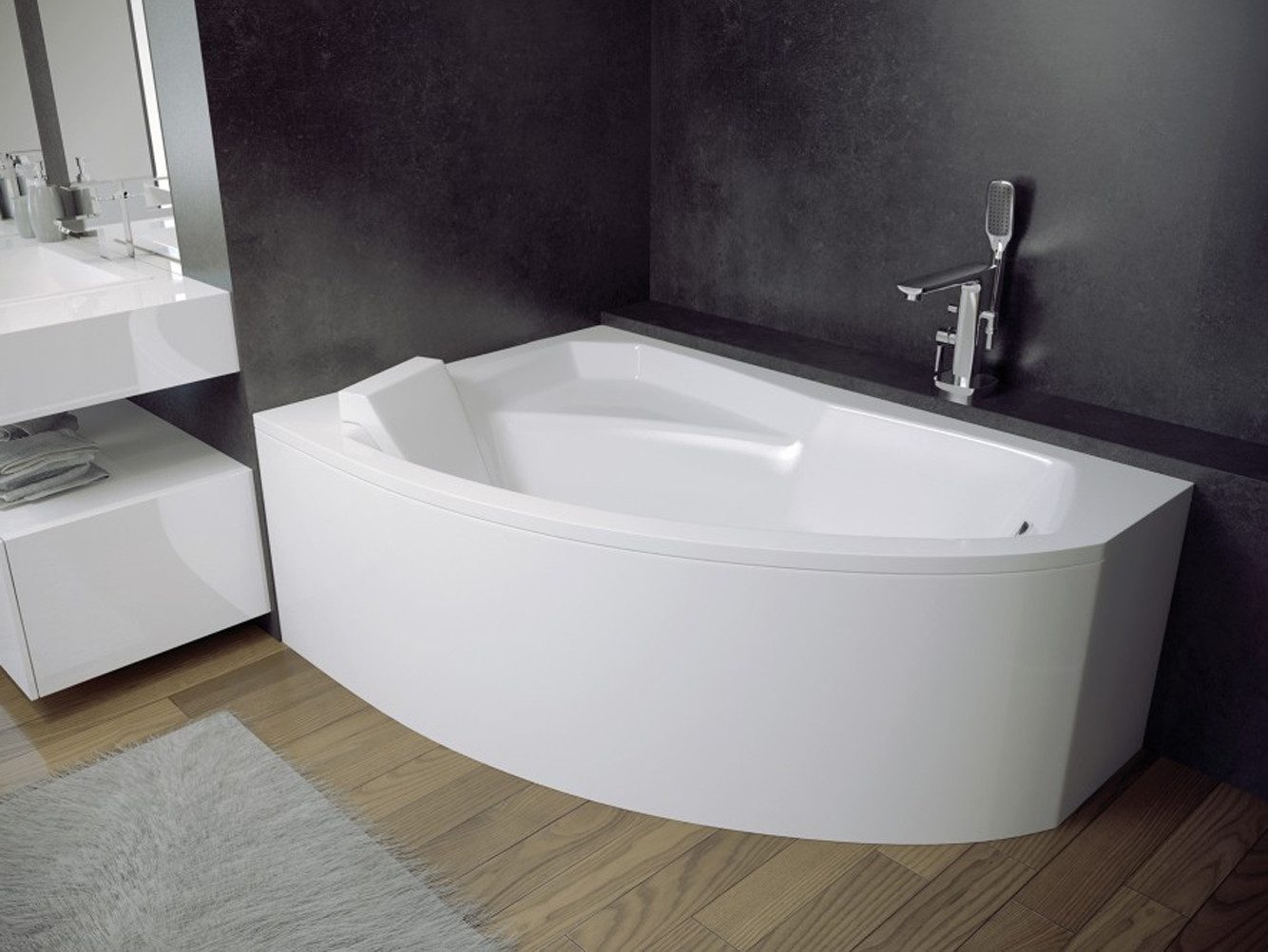 KOLMAN Badewanne Eckbadewanne Rima 130x85, (Links/Rechts), Ablaufgarnitur & günstig online kaufen