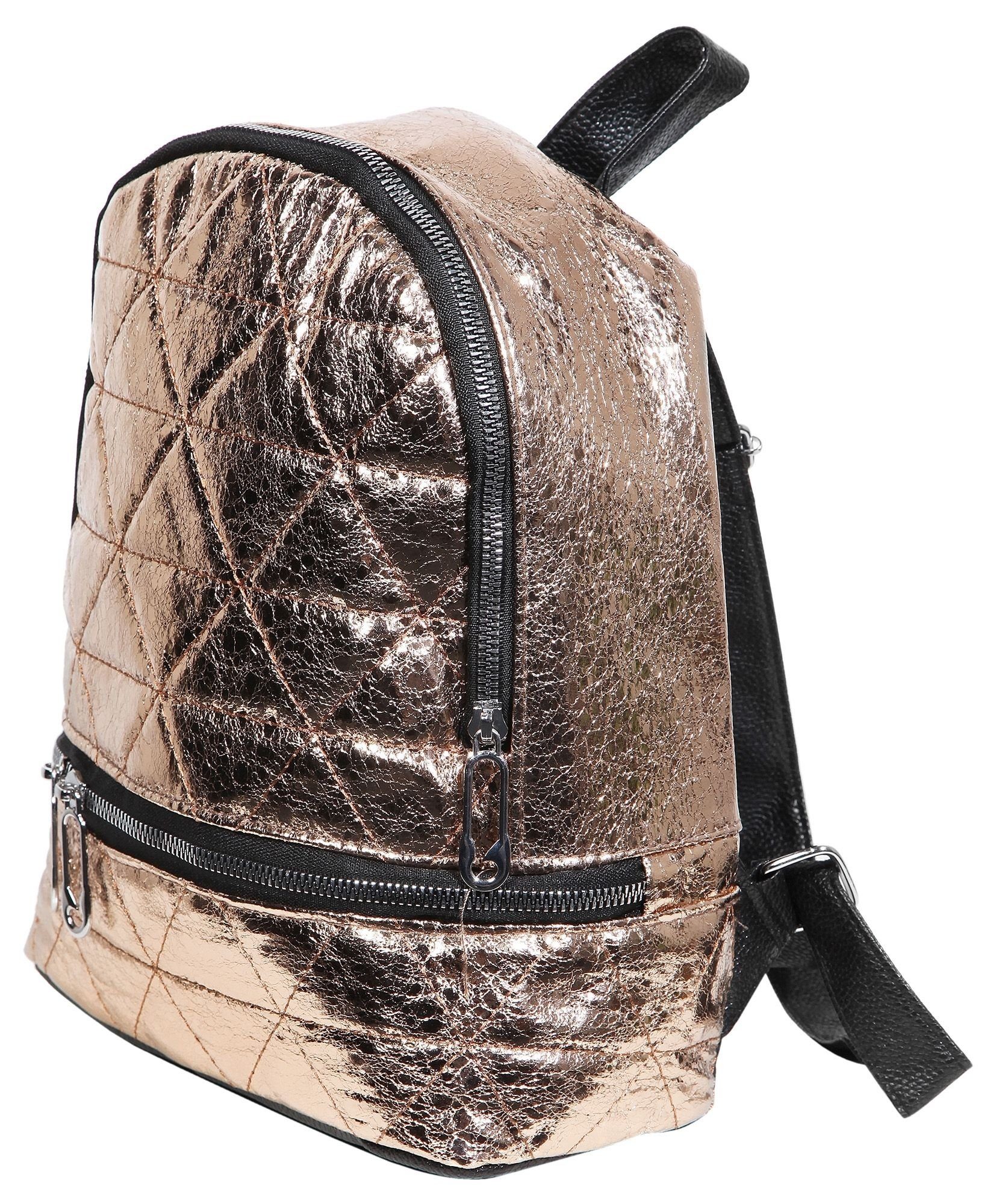Cham Cham Rucksack Ranya Metallic Tasche Tragetasche aus Lederimitat