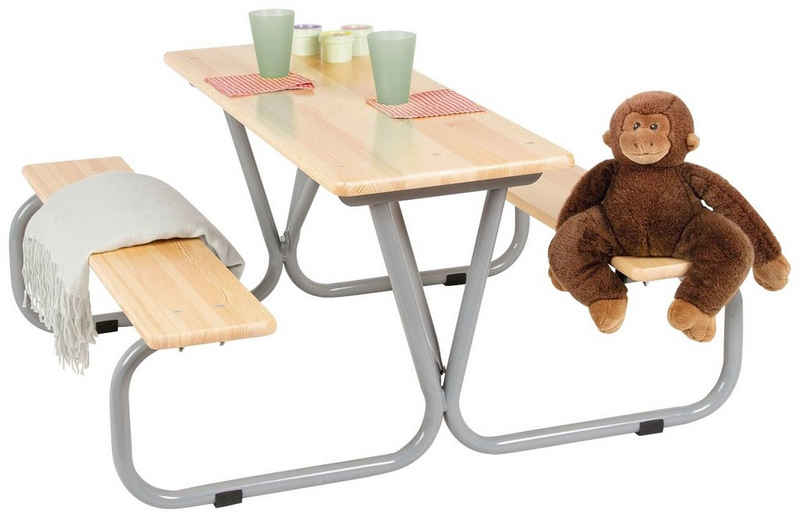 Pinolino® Garten-Kindersitzgruppe Michel, Tisch mit 2 Sitzbänken, für Kinder ab 3 Jahren