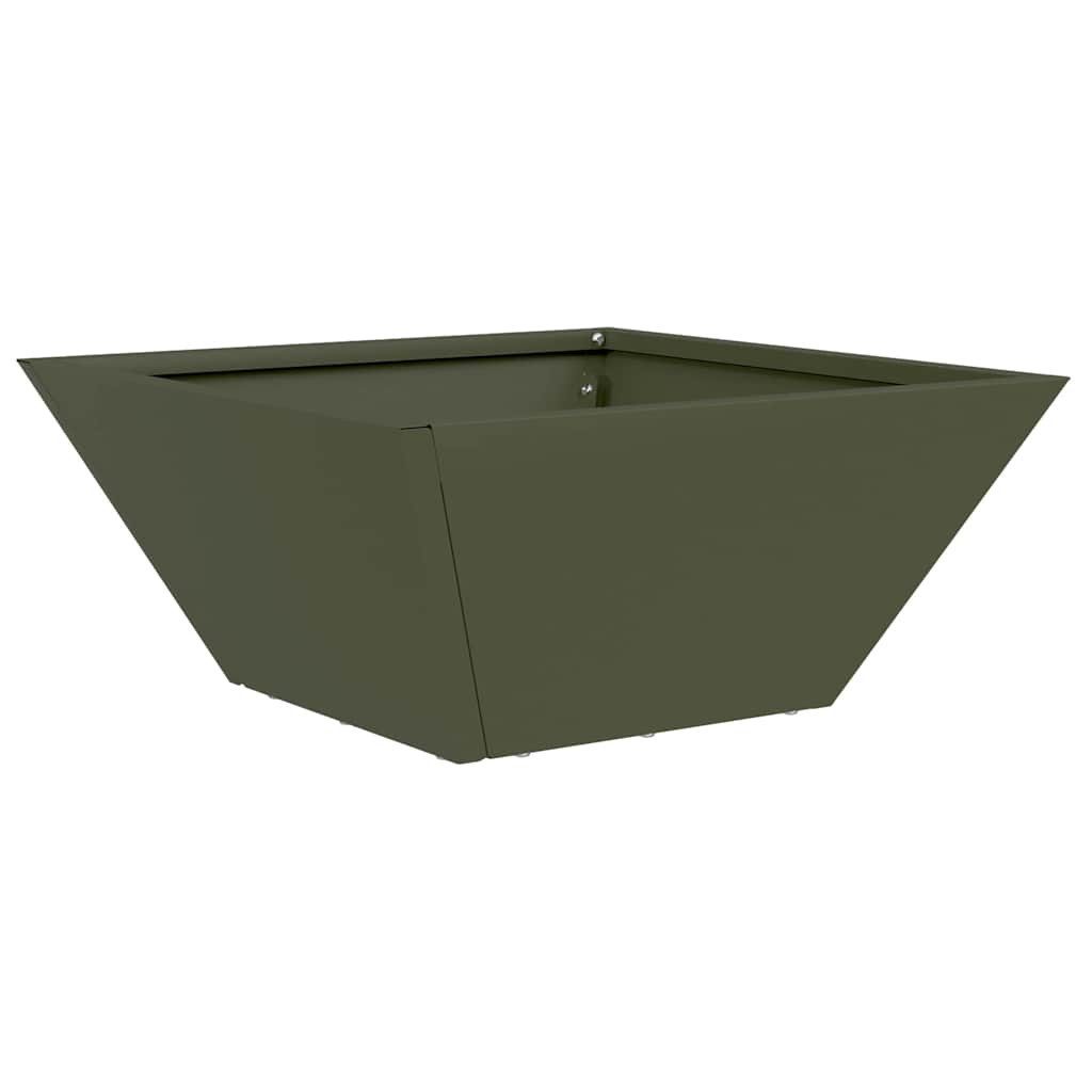 vidaXL Blumentopf Garten Schüssel Pflanzer Olivgrün günstig online kaufen