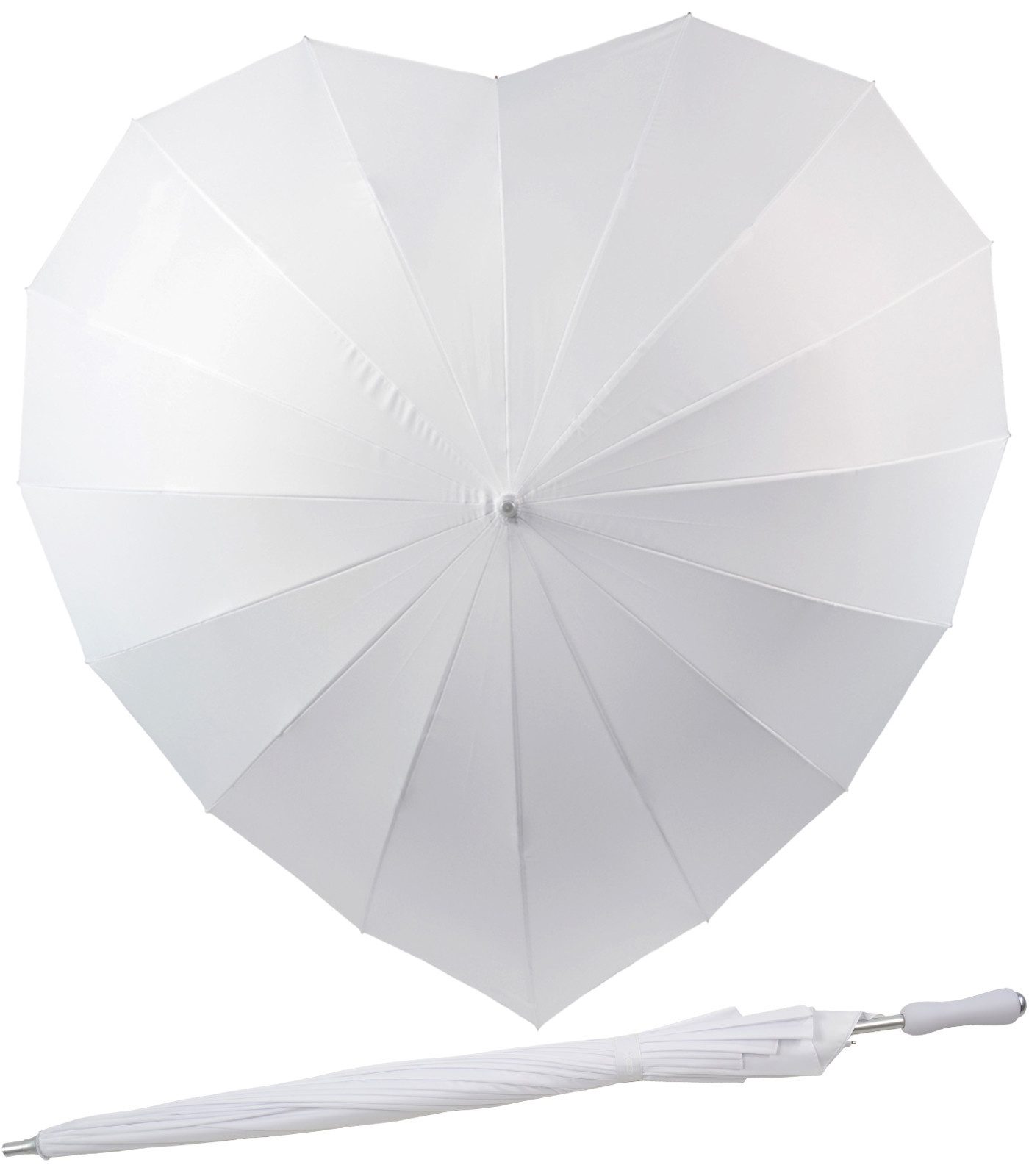 iX-brella Langregenschirm XXL Herz Hochzeitsschirm Brautschirm Wedding Heart, extra groß für das Hochzeitspaar