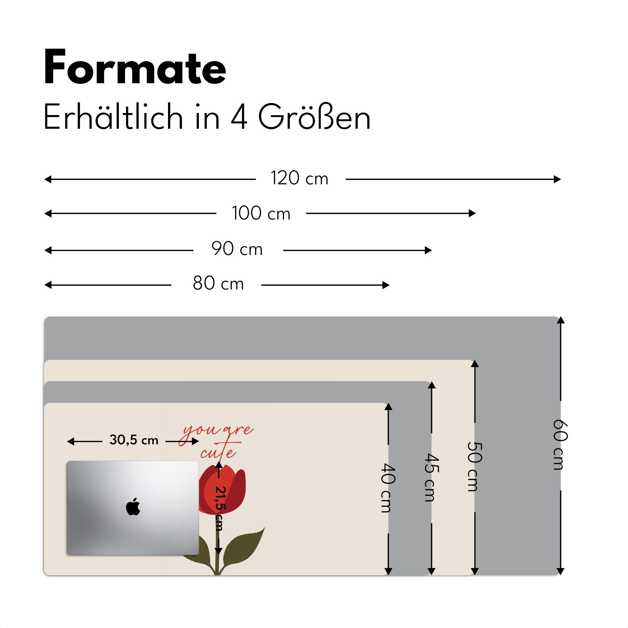 MuchoWow Gaming Mauspad Rose - Rot - Blume - Valentinstag (1-St), Gaming Mauspad XXL, Schreibtischunterlage, Desk Mat Groß, 80x40 cm