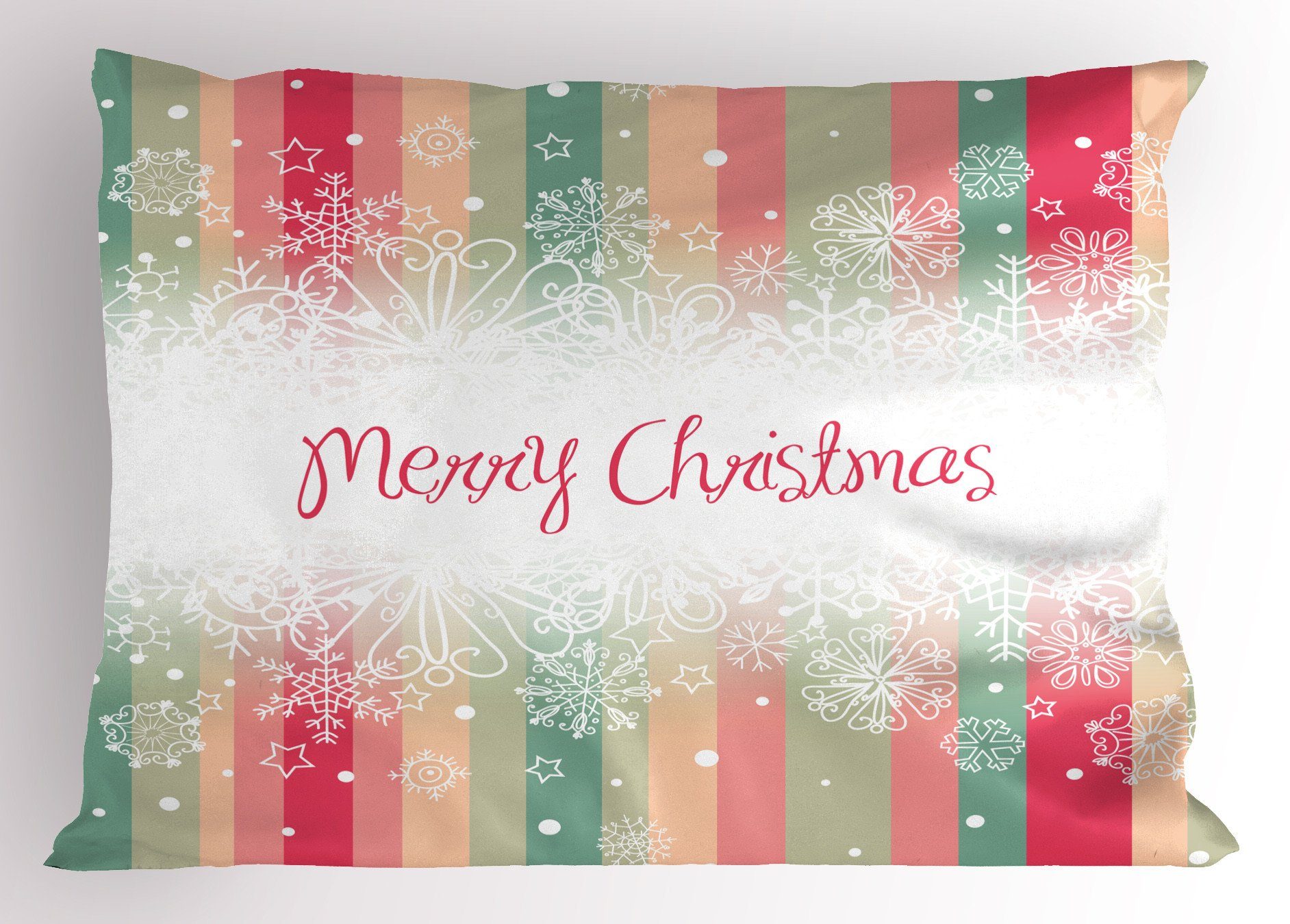 Kissenbezüge Dekorativer Standard King Size Gedruckter Kissenbezug, Abakuhaus (1 Stück), Neujahr Bunte Streifen Weihnachten