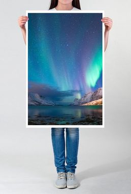 Sinus Art Poster Landschaftsfotografie 60x90cm Poster Polarlichter über Norwegen
