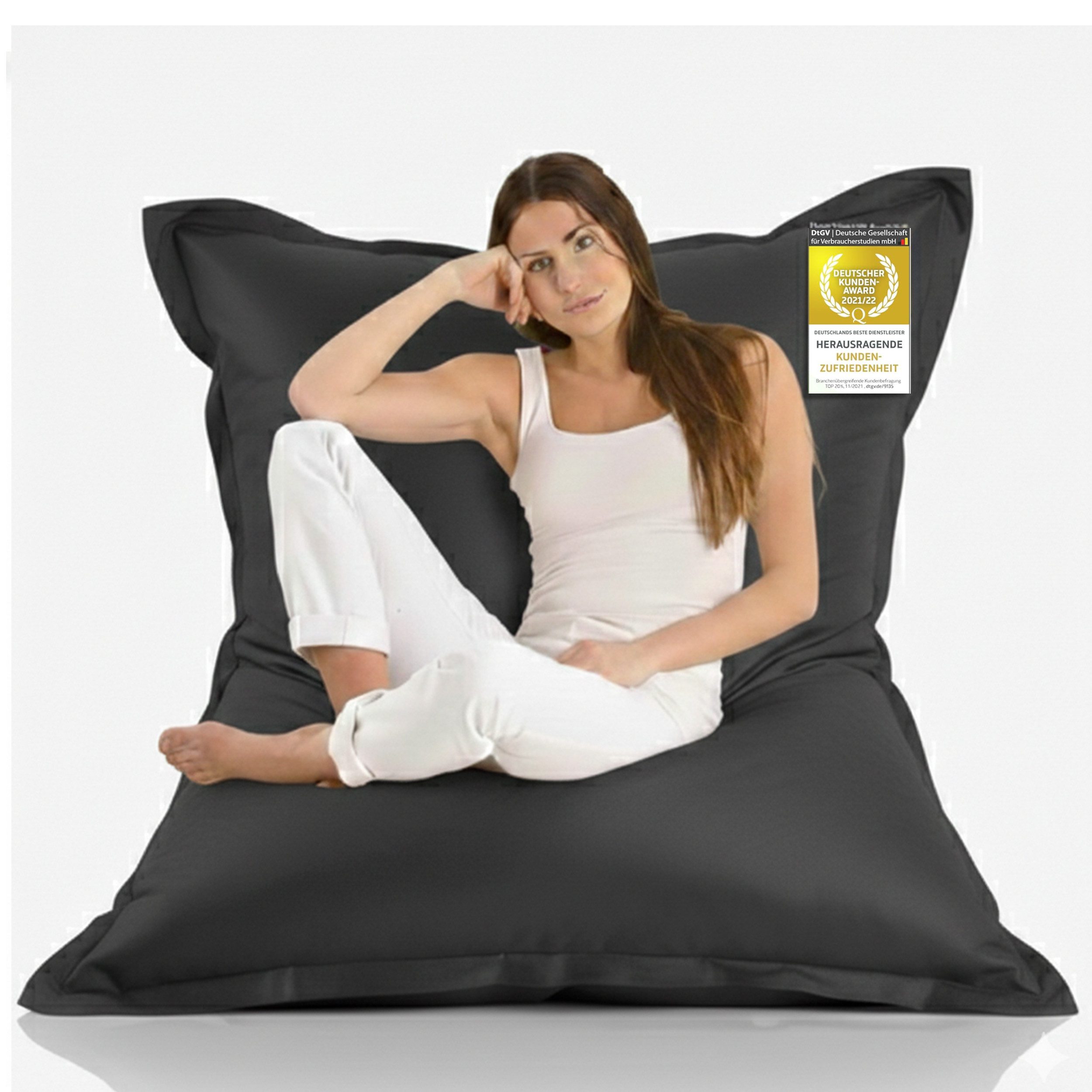 LazyBag Sitzsack Lazybag – XXL Nylon Sitzsack – Wasserfest, Innen und Außen,180x140 cm (Sitzkissen Bean-Bag, Nylon Bezug), 180 x 140 cm