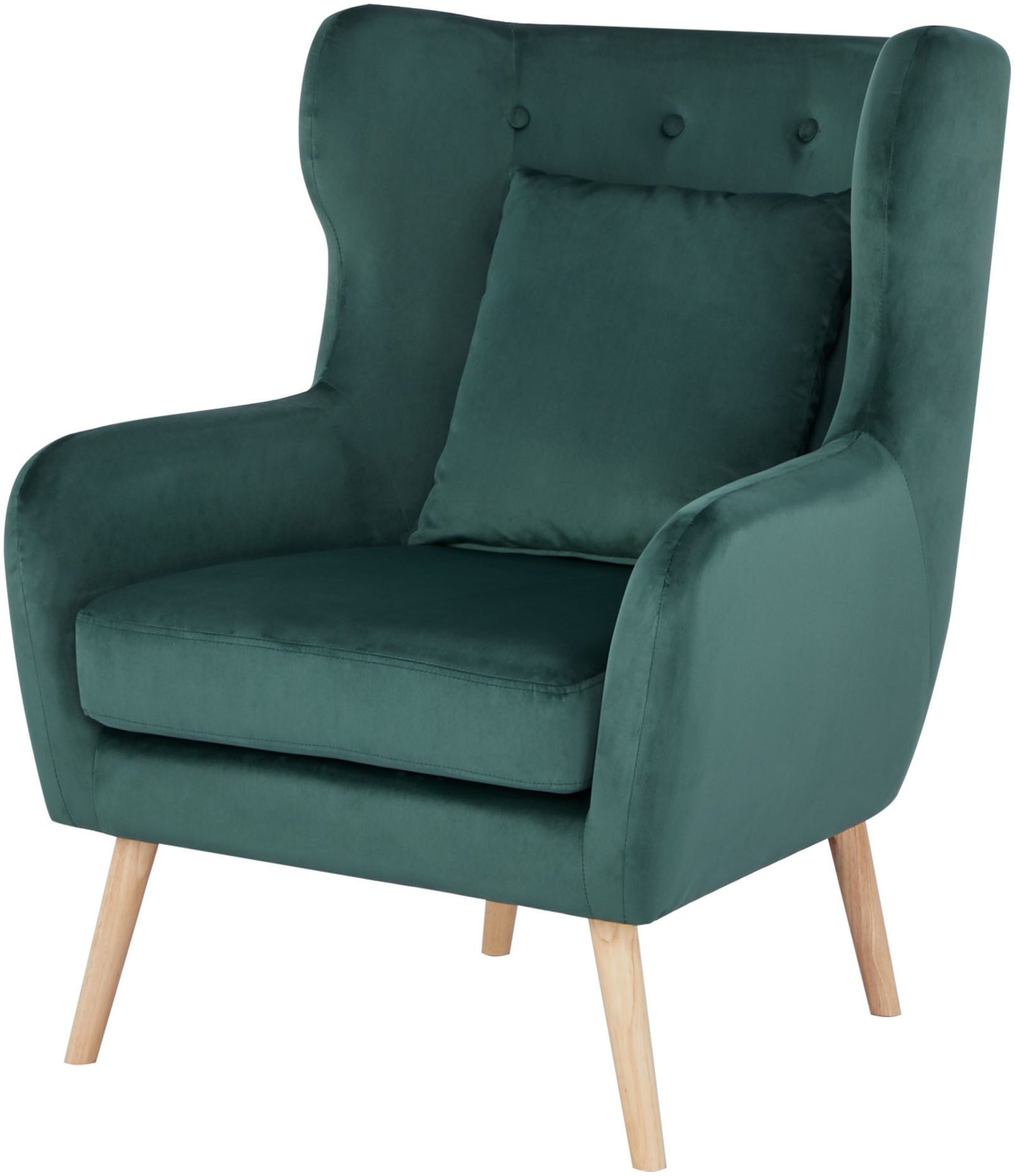 Home affaire Ohrensessel Yamuna, mit Sitzpolsterung, Gestell und Füße aus Massivholz, Sitzhöhe 47 cm