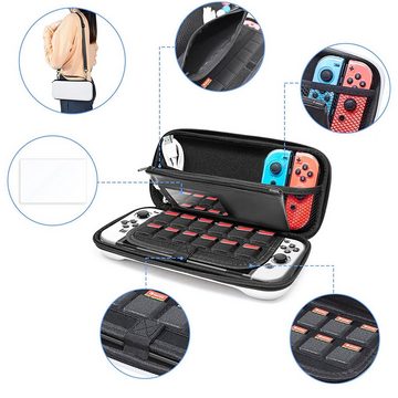 zggzerg 6 in 1 Zubehör Set für Nintendo Switch OLED Switch-Controller (Tasche & Schutzfolie, Transparent Hülle, Support Station)