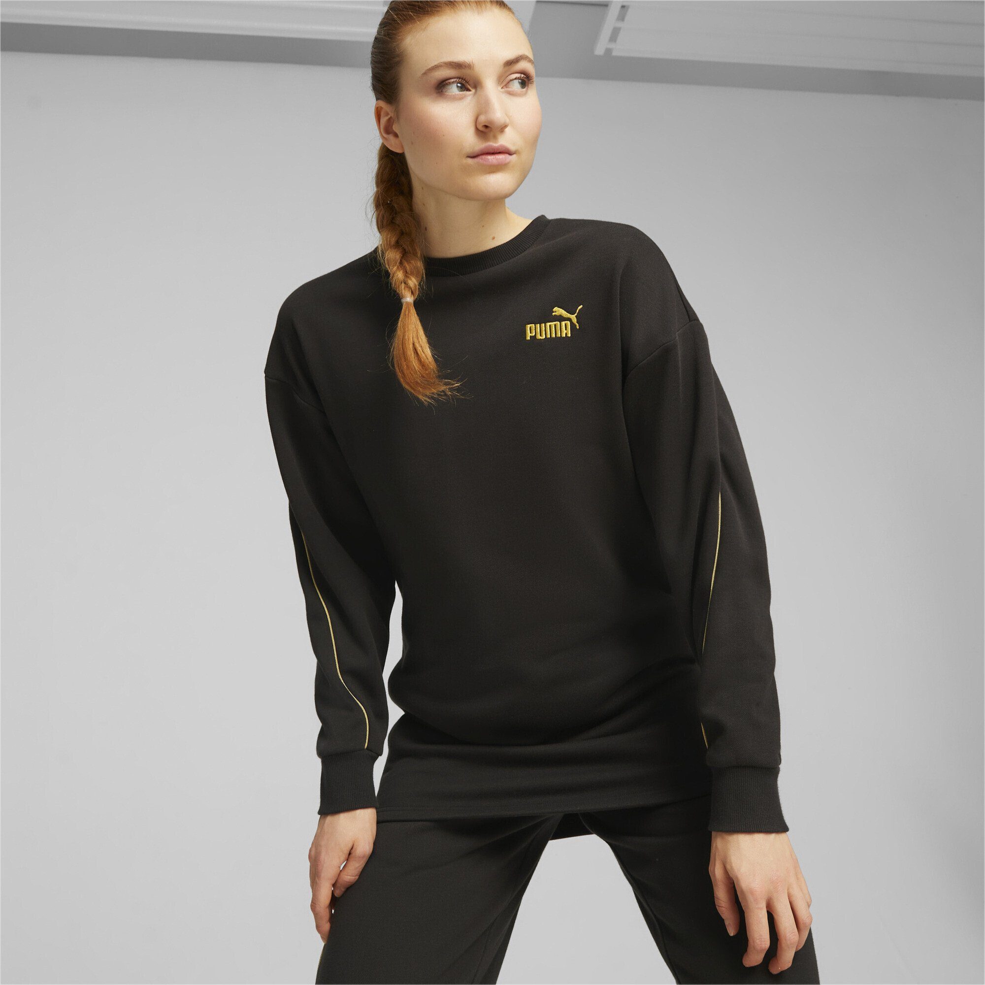 Sweatkleid ESS+ MINIMAL Damen GOLD PUMA Black Shirtkleid
