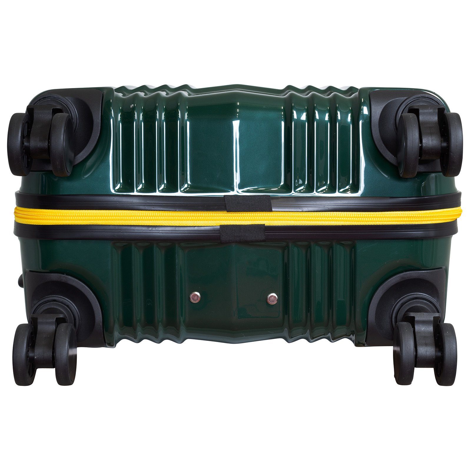 Trendyshop365 Hartschalen-Trolley Koffer mittelgroß Zahlenschloss, Polycarbonat grün Farben, Daytona, 68cm Hartschale 4 Rollen, 4
