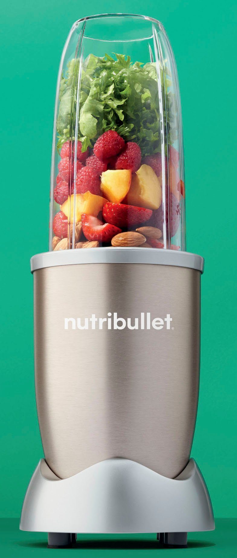 nutribullet Smoothie-Maker NB907CP, 900 W, inkl. Trinkbecher, 2 Multifunktionsmixer Champagner Standmixer