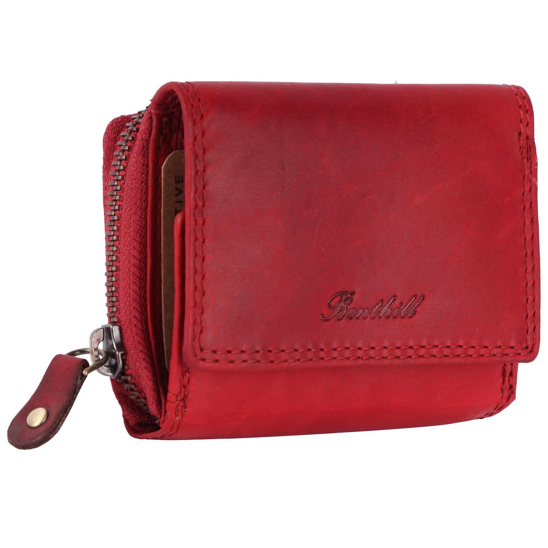 Benthill Mini Geldbörse Kleine Geldbörse Minibörse Echt Leder Mini Portemon günstig online kaufen