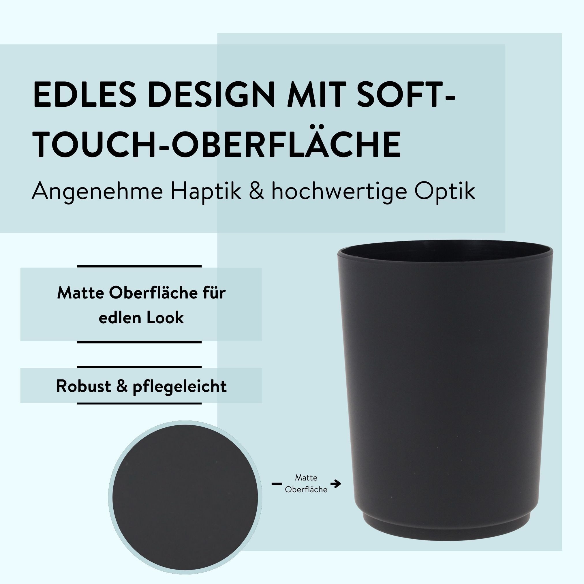 PARSA Beauty Zahnputzbecher Essential Zahnputzbecher Flair, Rutschfest mit Soft-Touch-Finish – Bild 4 von 5