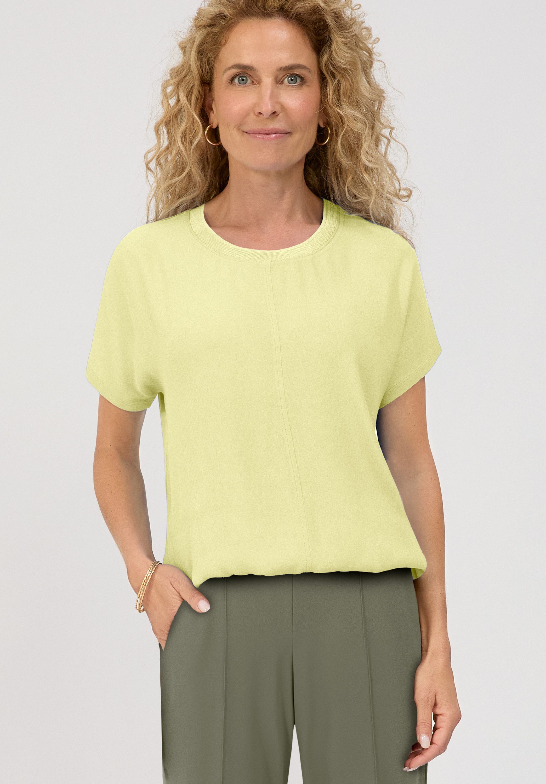 bianca Blusenshirt JULIE aus schönem Materialmix in Trendfarben