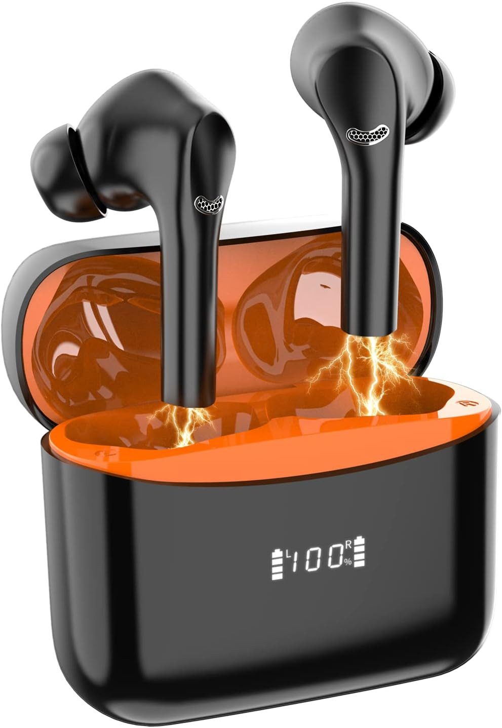 Mysic Bluetooth 5.3 Kabellos mit 4 ENC Mikrofon, 42 Std Spielzeit In-Ear-Kopfhörer (Dynamischer Bass und feine Höhen für ein beeindruckendes Hörerlebnis., USB-C Ladekoffer Noise Cancelling Earbuds IPX7 Sport LED Anzeige)