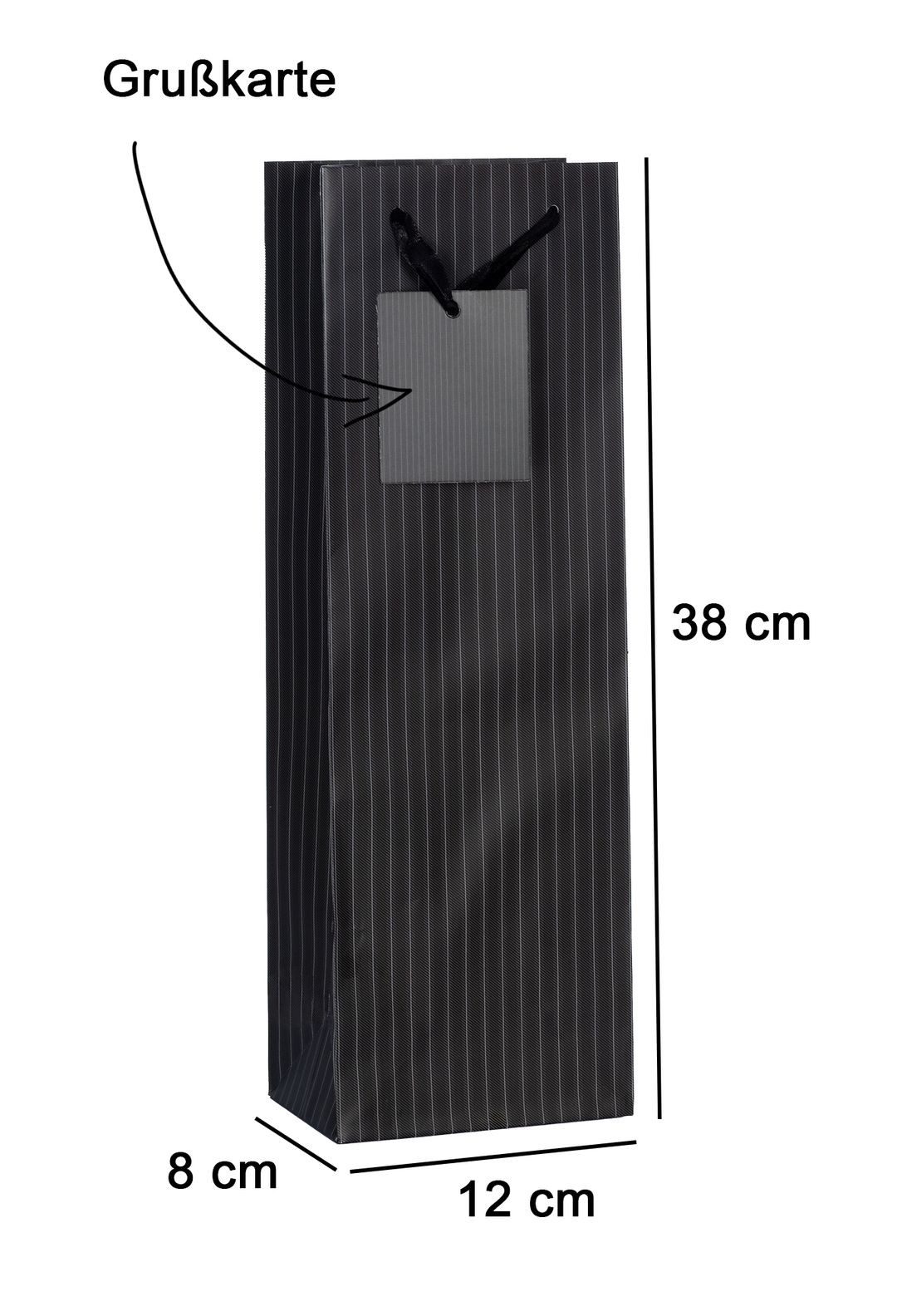 laro Geschenkbox Geschenktüten mit Henkel Flaschentüten Eleganz Schwarz 12-96stk (96 St)